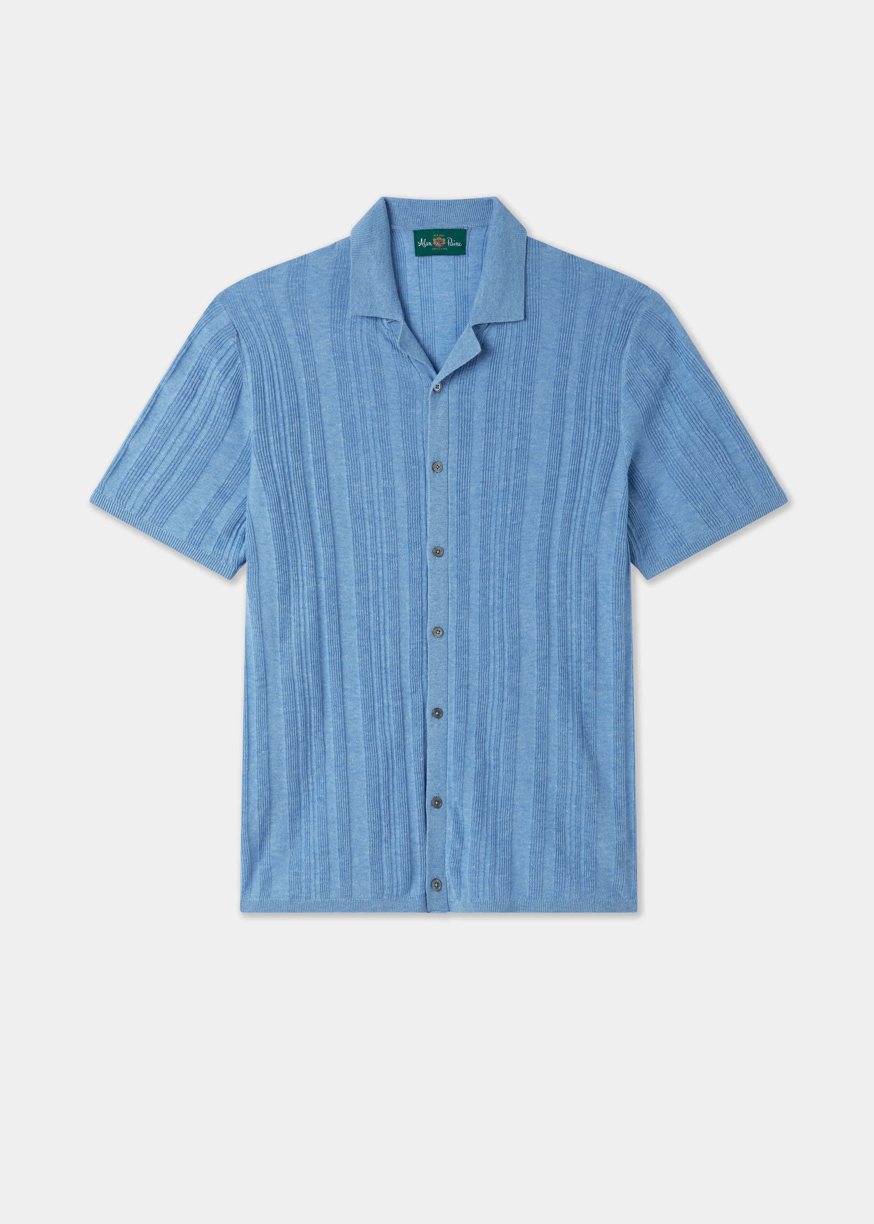 Abbotsbury Men's Short Sleeve Cotton Shirt In Carolina Blue