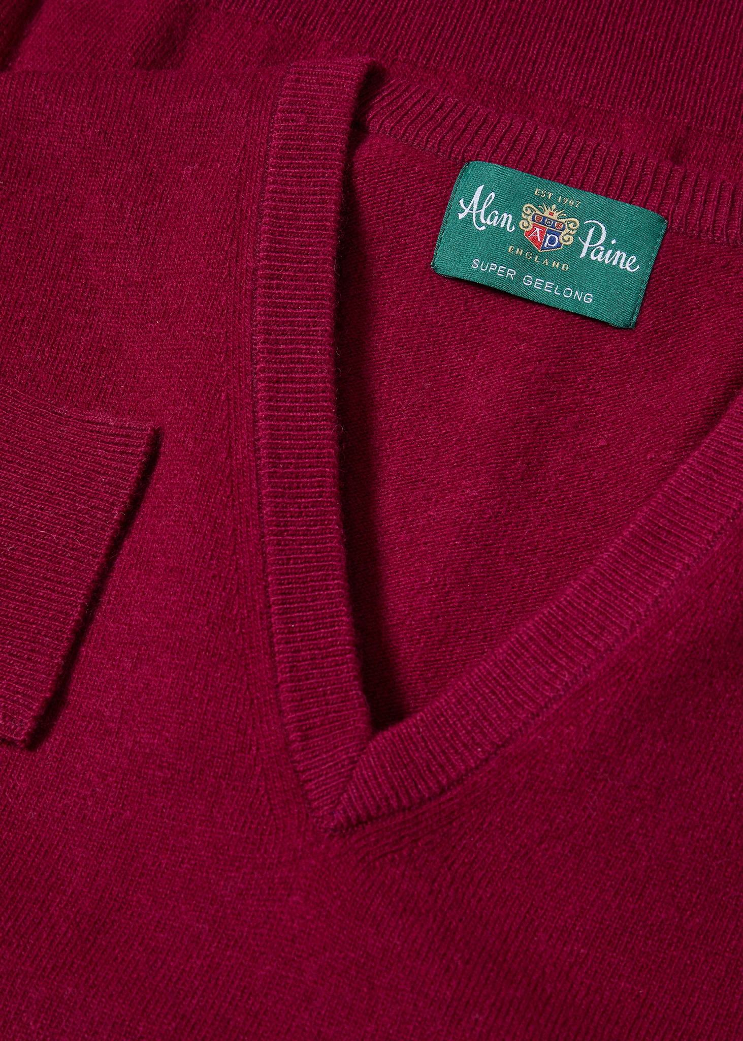 Albury Geelong Wool Jumper in Claret - Regular Fit - Image 4