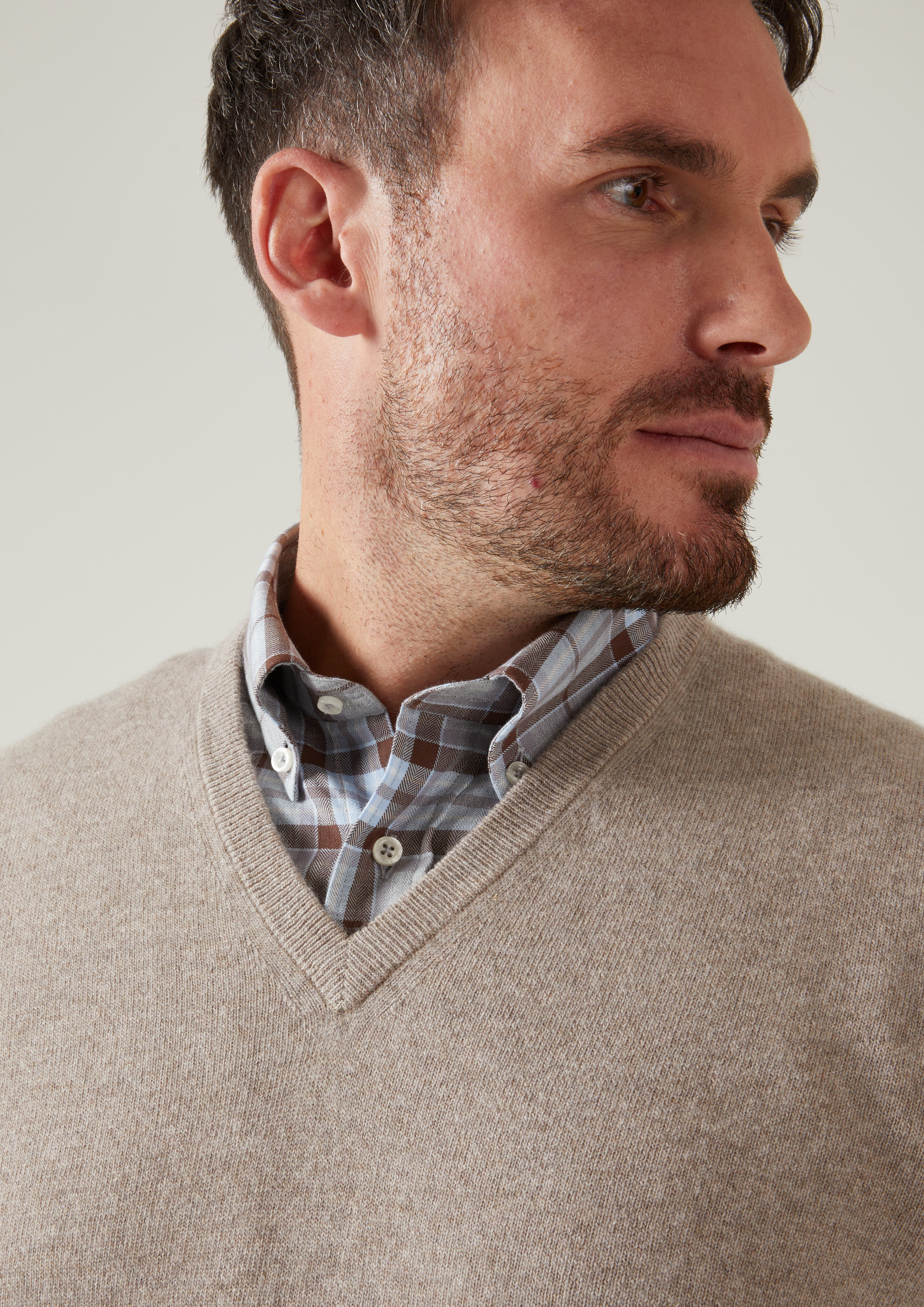 Albury Geelong Wool Jumper in Mushroom - Regular Fit - Image 4