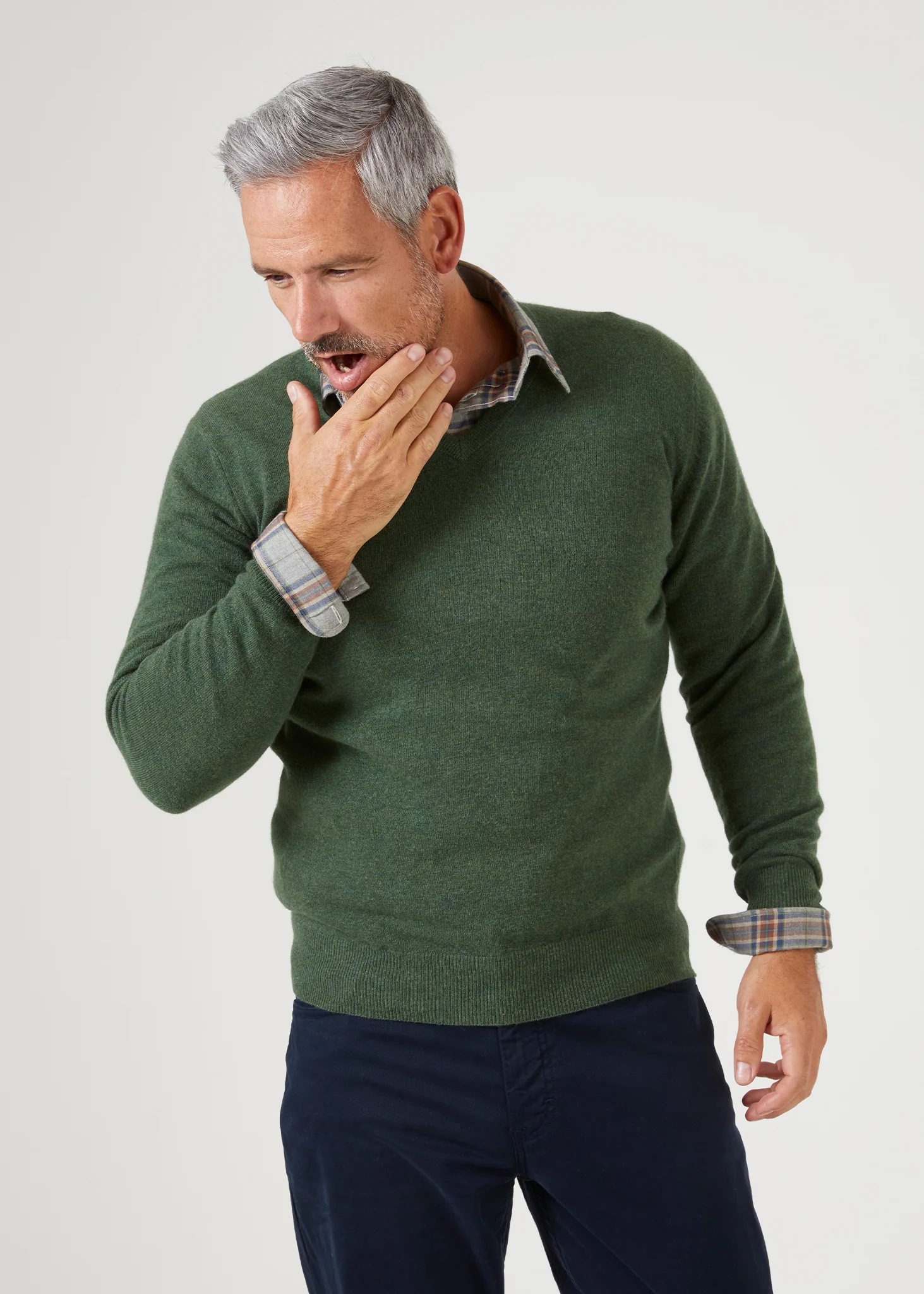 Albury Geelong Wool Jumper in Rosemary - Regular Fit - Image 2