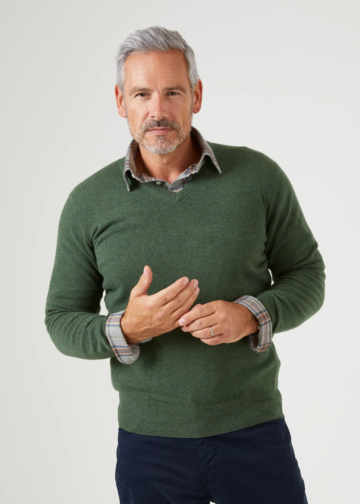 Albury Geelong Wool Jumper in Rosemary - Regular Fit - Image 4