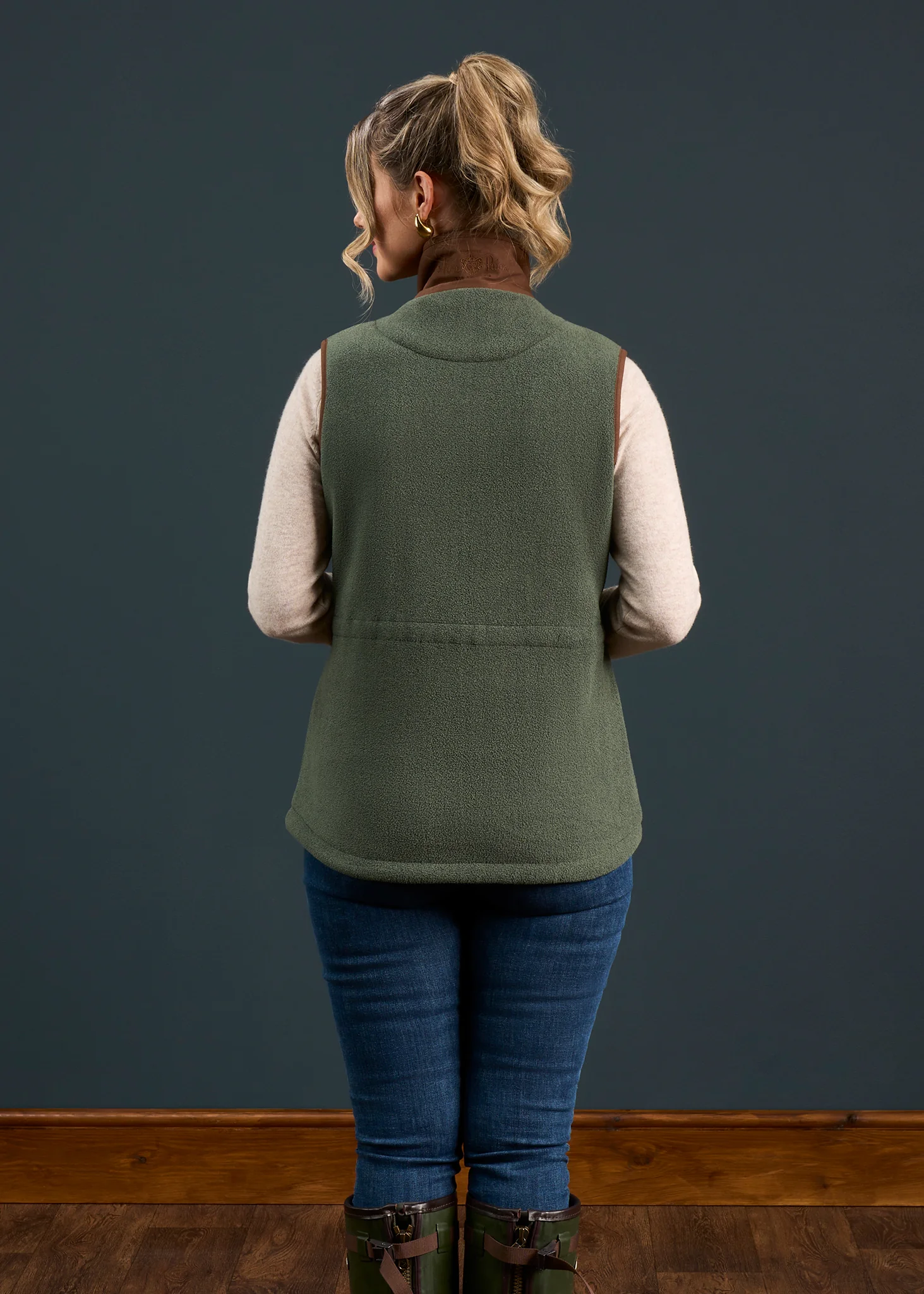 Aylsham Ladies Fleece Gilet In Cedar Green - Regular Fit - Image 10