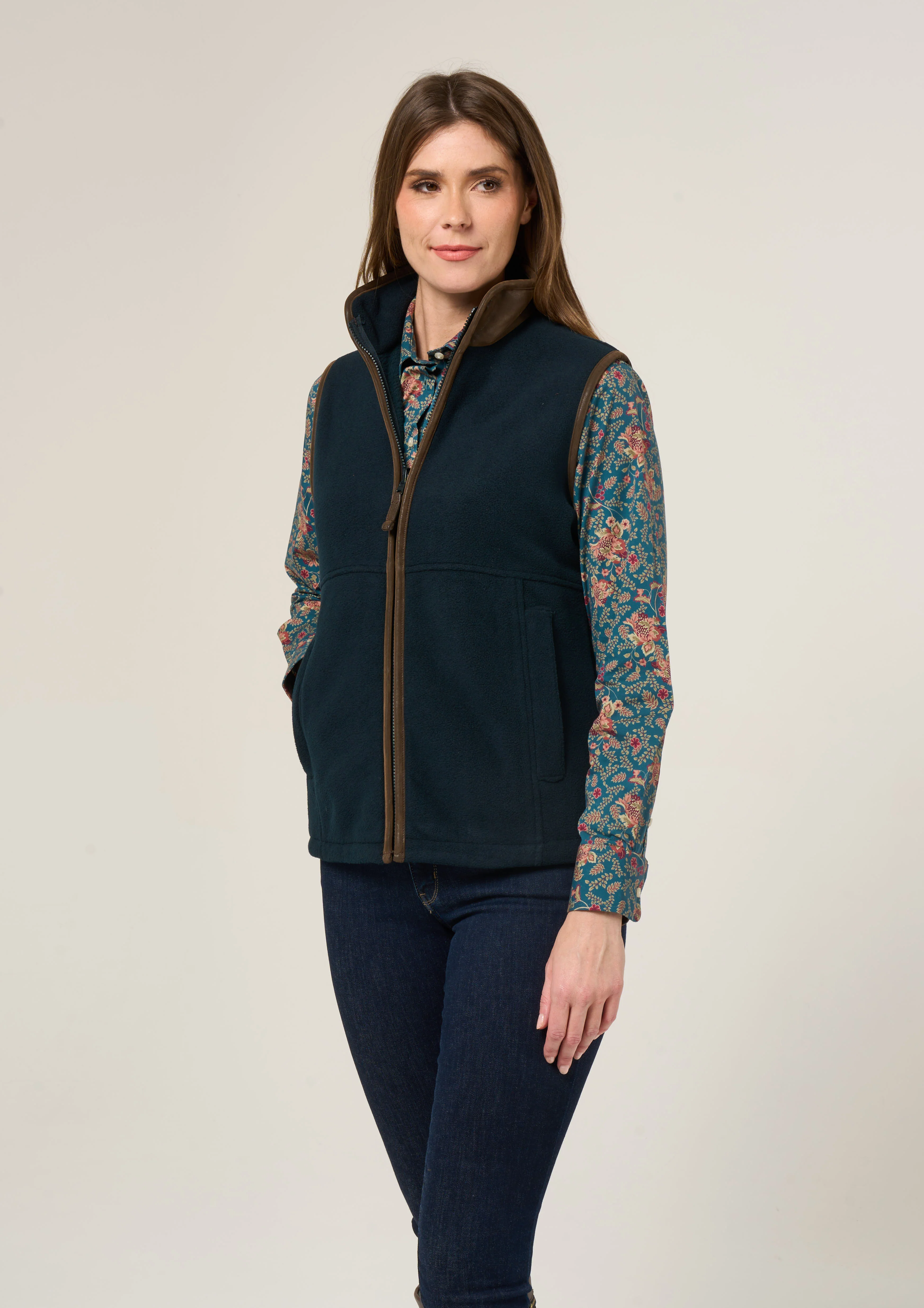 Aylsham Ladies Fleece Gilet In Dark Navy - Regular Fit - Image 6