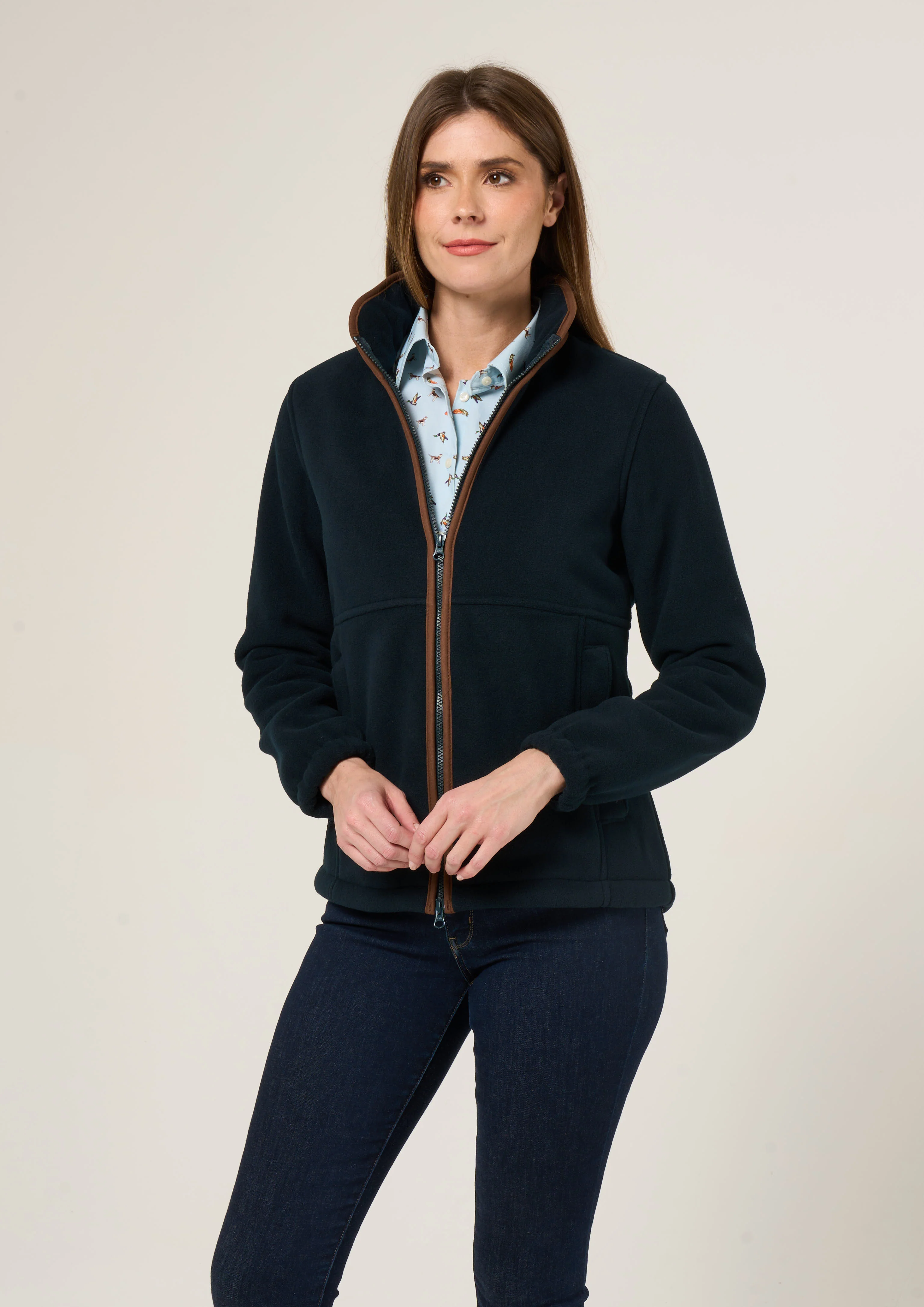 Aylsham Ladies Fleece Jacket In Dark Navy - Regular Fit - Image 5