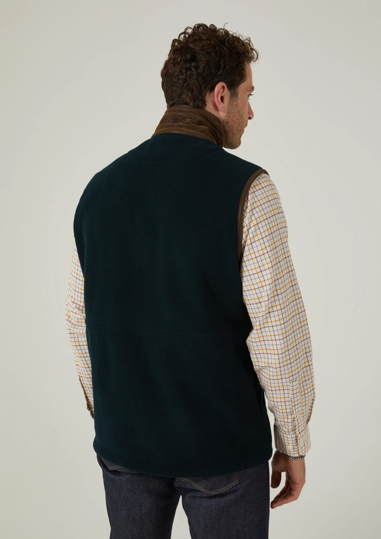 Aylsham Men's Fleece Gilet In Dark Navy - Regular Fit - Image 5