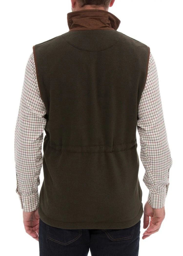 Aylsham Men's Fleece Gilet In Green - Regular Fit - Image 4