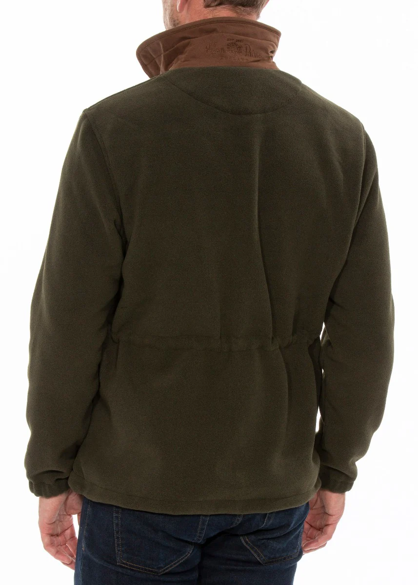Aylsham Men's Fleece Windblock In Green - Regular Fit - Image 3