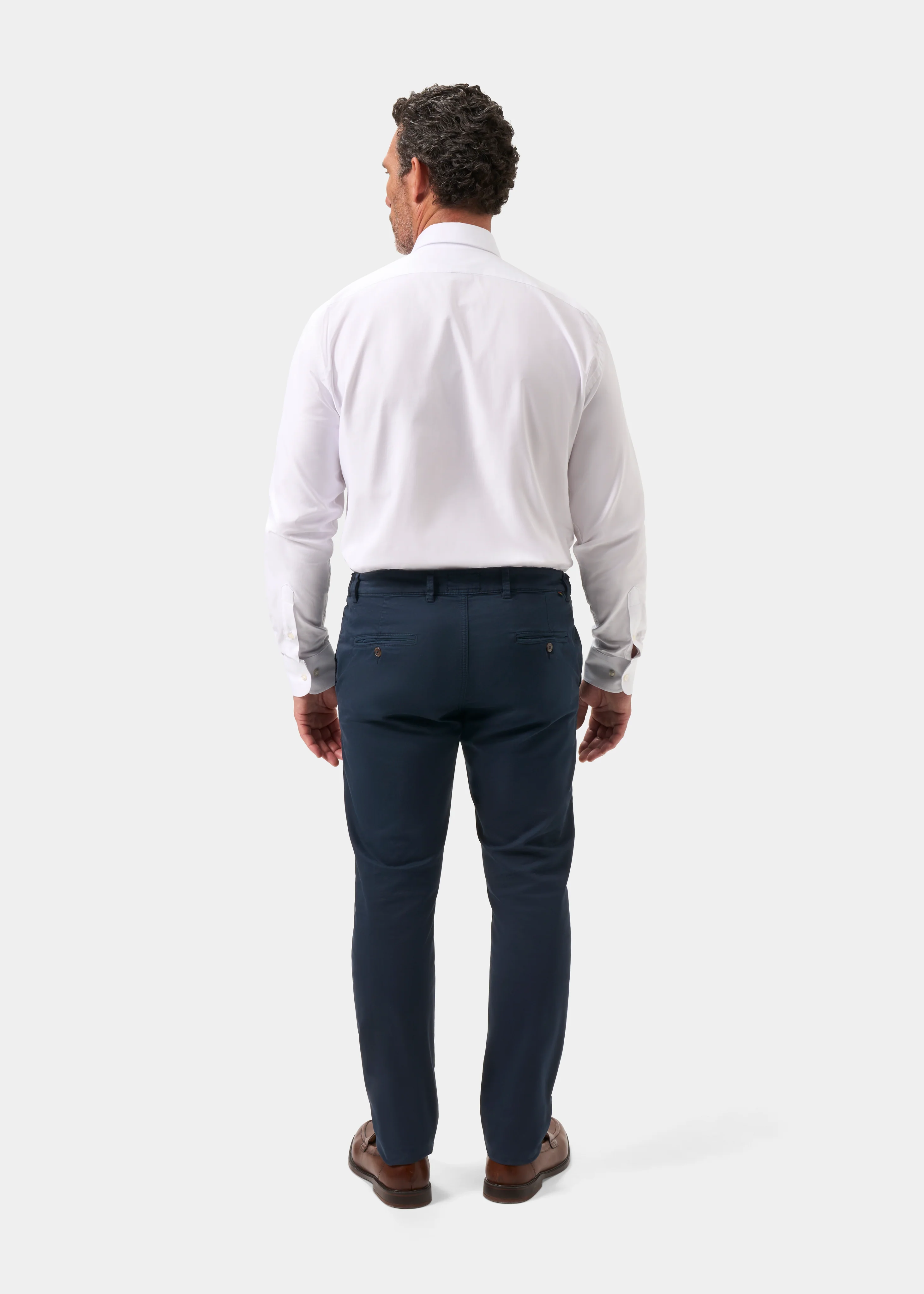 Bamforth Men's Chino Trouser In Navy - Regular Fit - Image 8