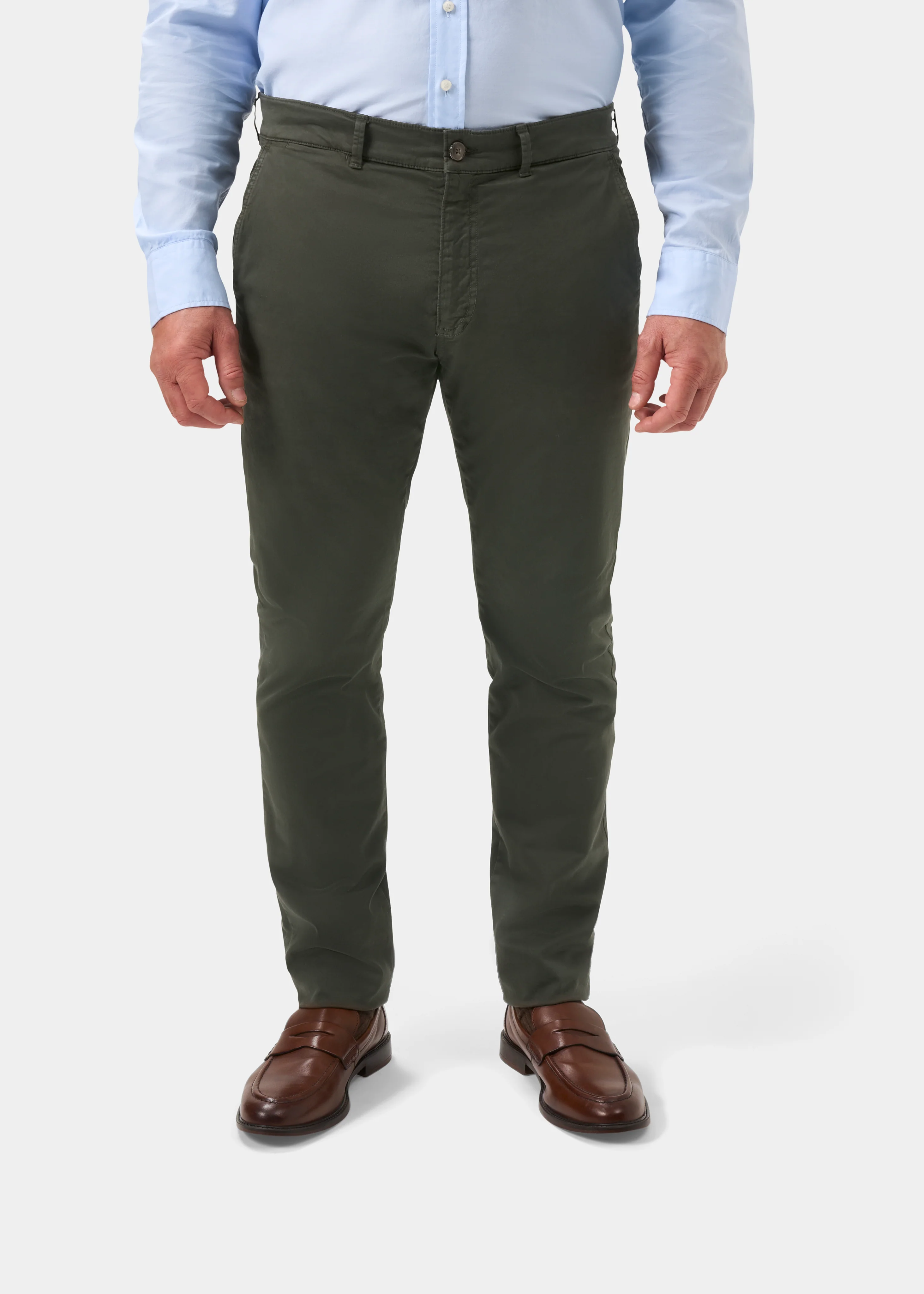 Bamforth Men's Chino Trouser In Olive - Regular Fit - Image 6