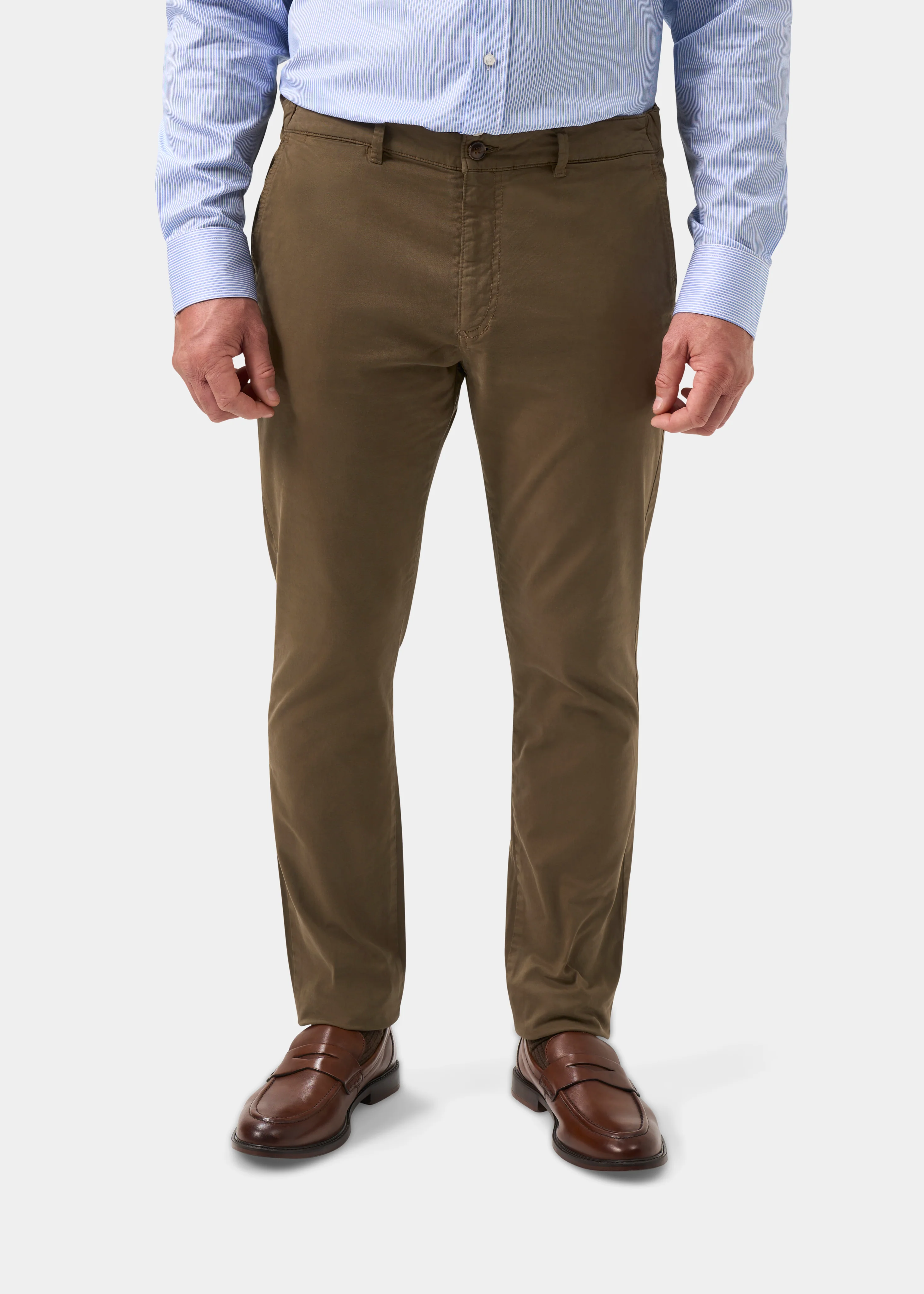 Bamforth Men's Chino Trouser In Taupe - Regular Fit - Image 5