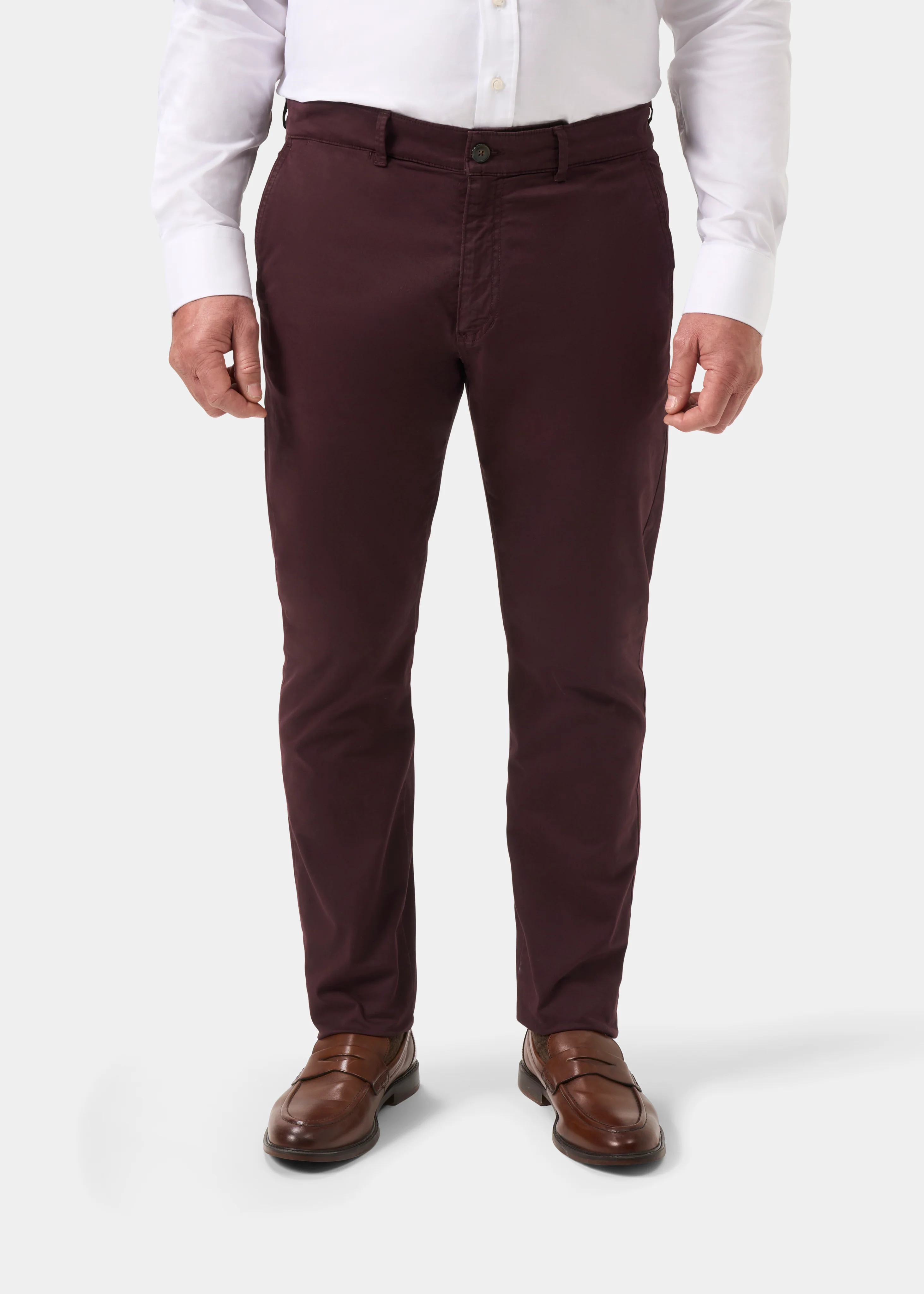 Bamforth Men's Chino Trouser In Wine - Regular Fit - Image 6