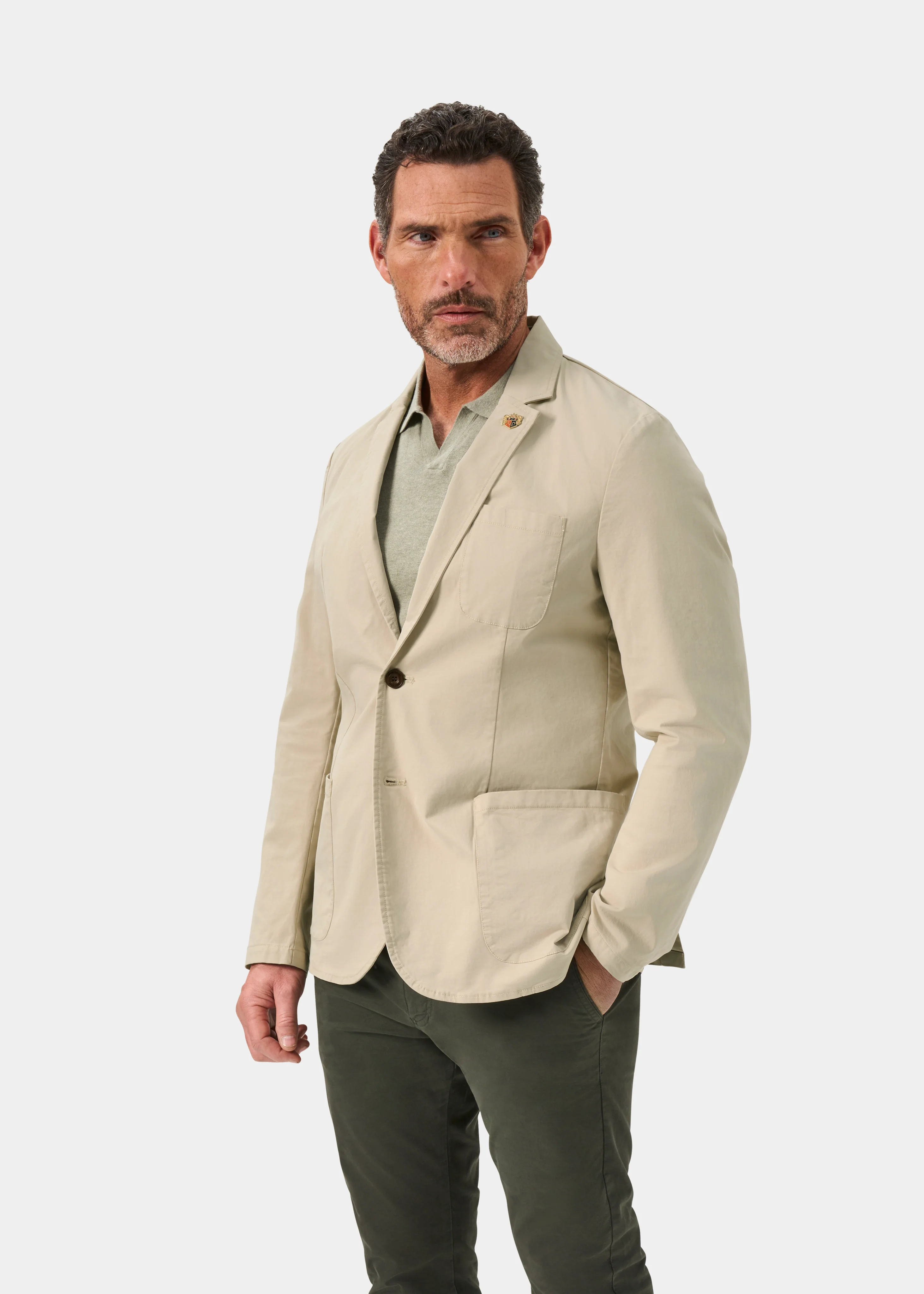 Bridgeford Men's Summer Blazer In Beige - Image 9