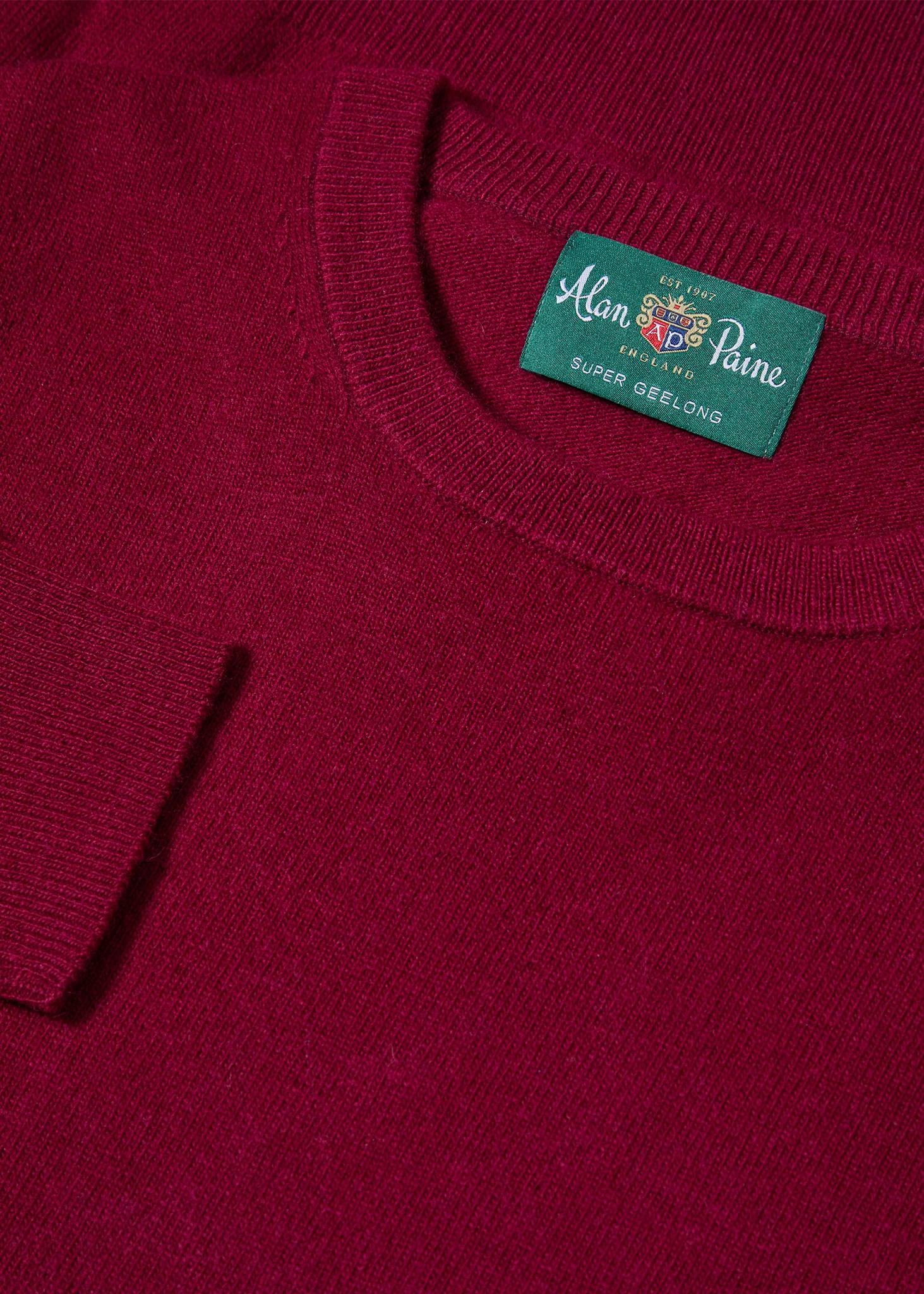 Brisbane Geelong Wool Jumper in Claret - Regular Fit - Image 2