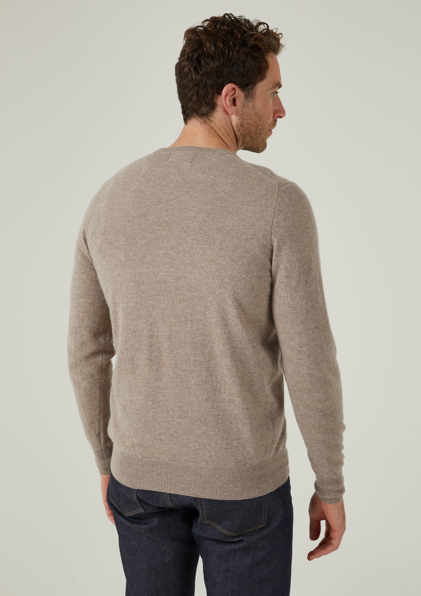 Brisbane Geelong Wool Jumper in Mushroom - Regular Fit - Image 4