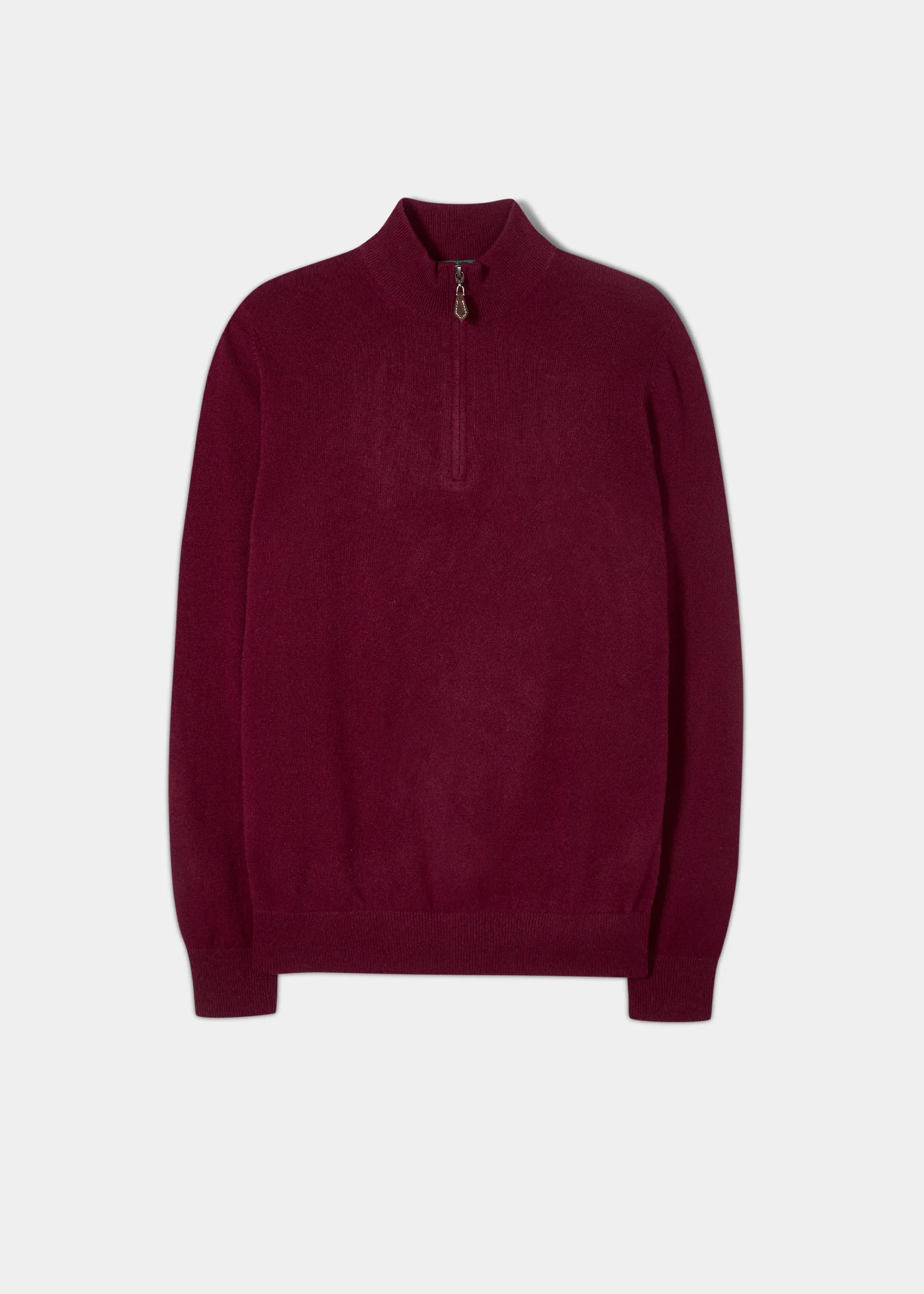 Cairns Geelong Wool 1/4 Zip Jumper in Claret - Regular Fit