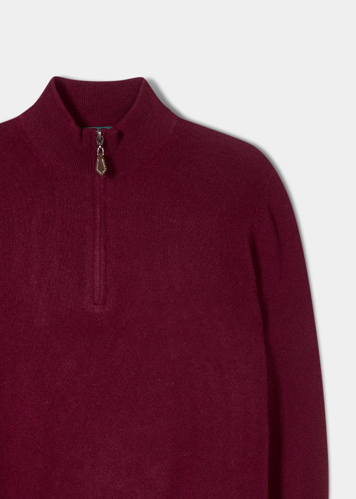 Cairns Geelong Wool 1/4 Zip Jumper in Claret - Regular Fit - Image 2