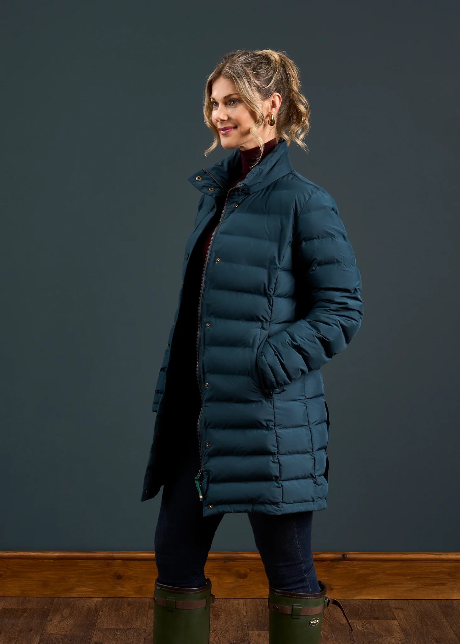 Calsall Ladies Coat in Navy - Regular Fit - Image 2