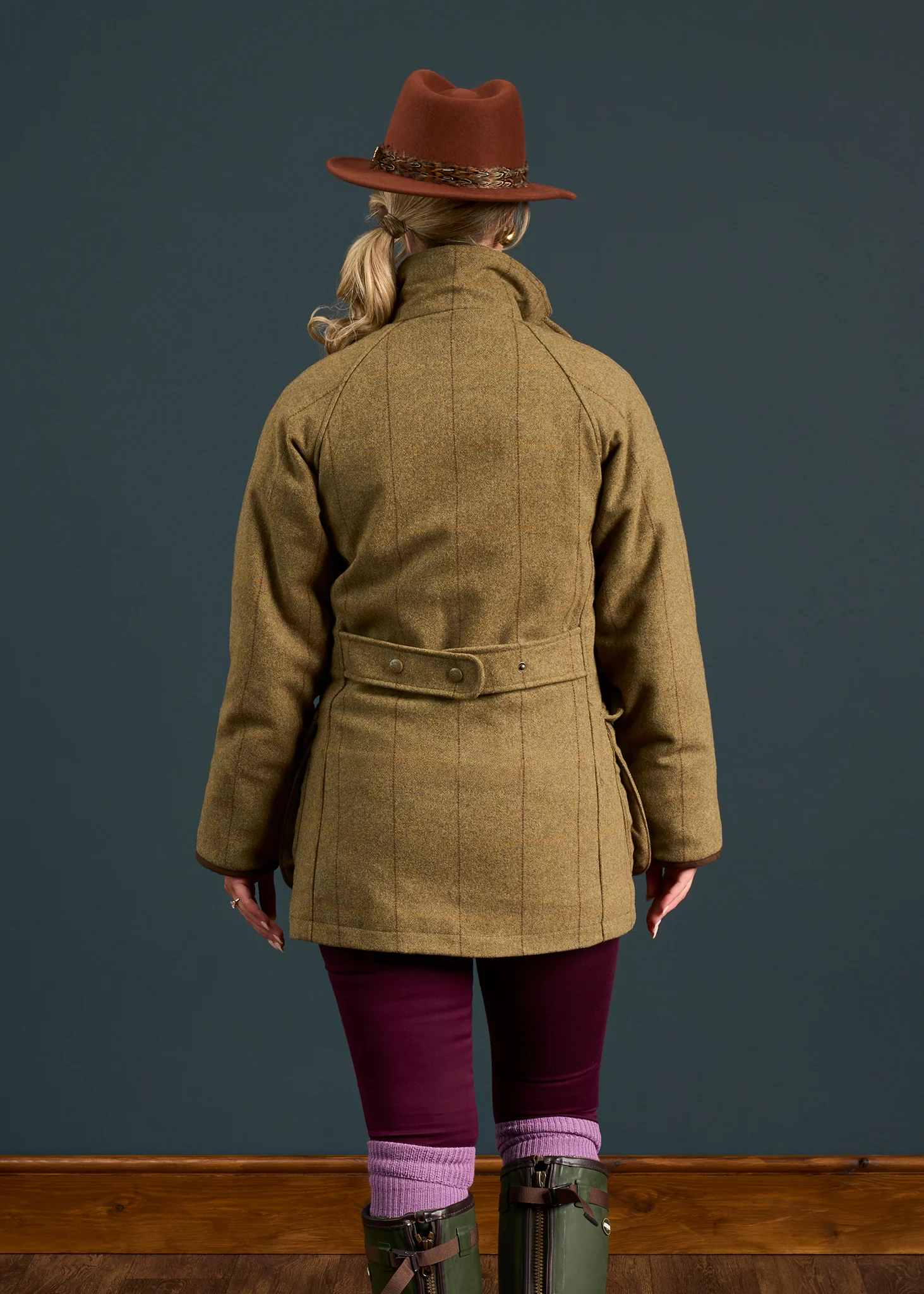 Combrook Ladies Tweed Waterproof Shooting Coat in Grove  -  Shooting Fit - Image 4