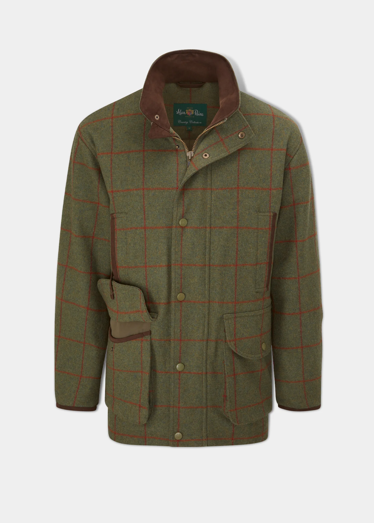 Combrook Men's Tweed Waterproof Shooting Field Coat in Reed  -  Shooting Fit