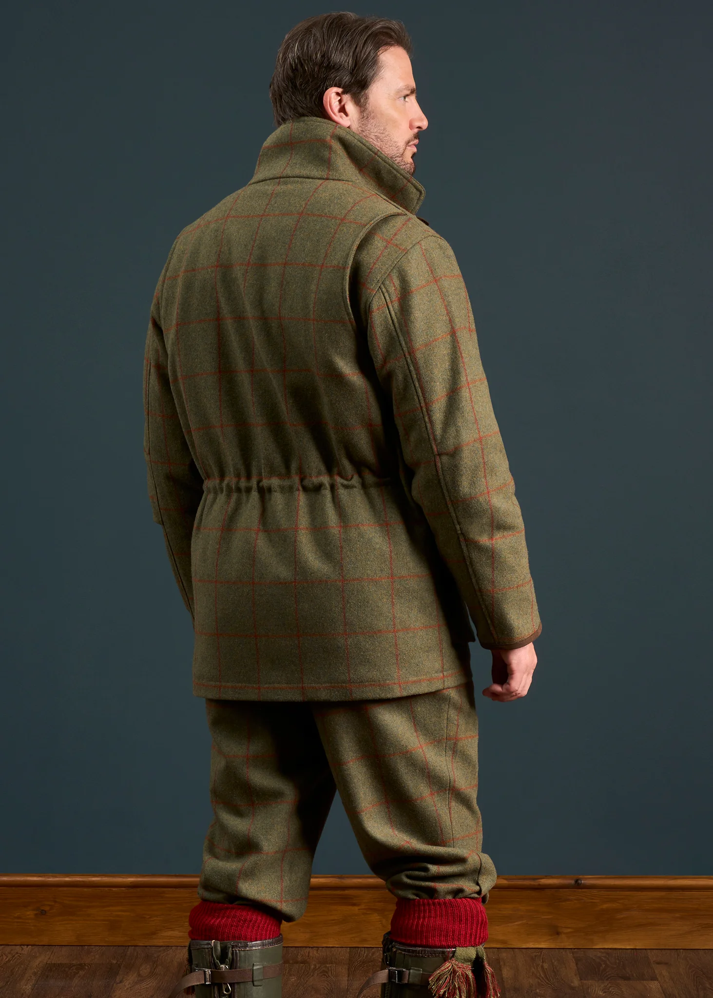 Combrook Men's Tweed Waterproof Shooting Field Coat in Reed  -  Shooting Fit - Image 5