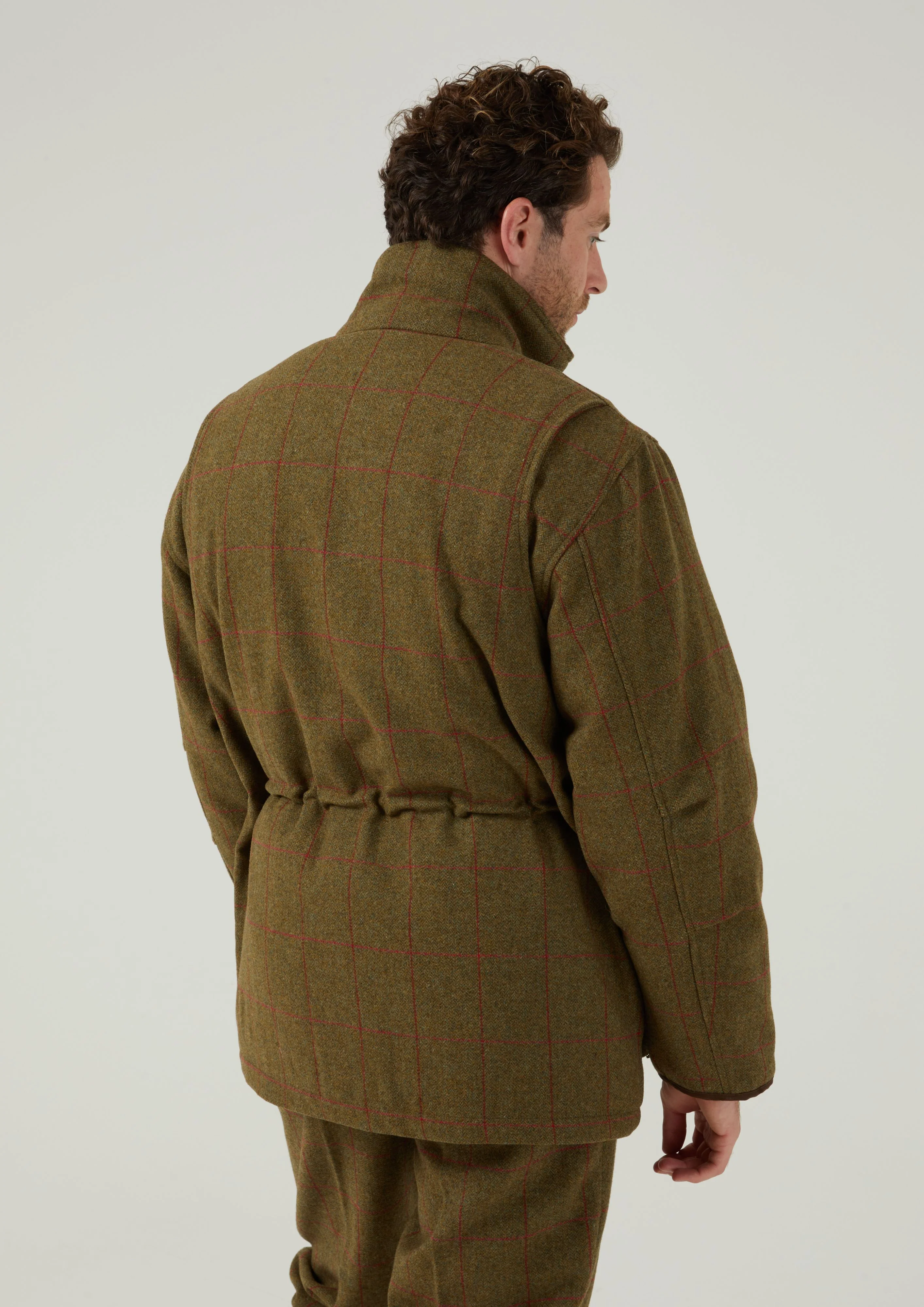 Combrook Men's Tweed Waterproof Shooting Field Coat in Sage  -  Shooting Fit - Image 7