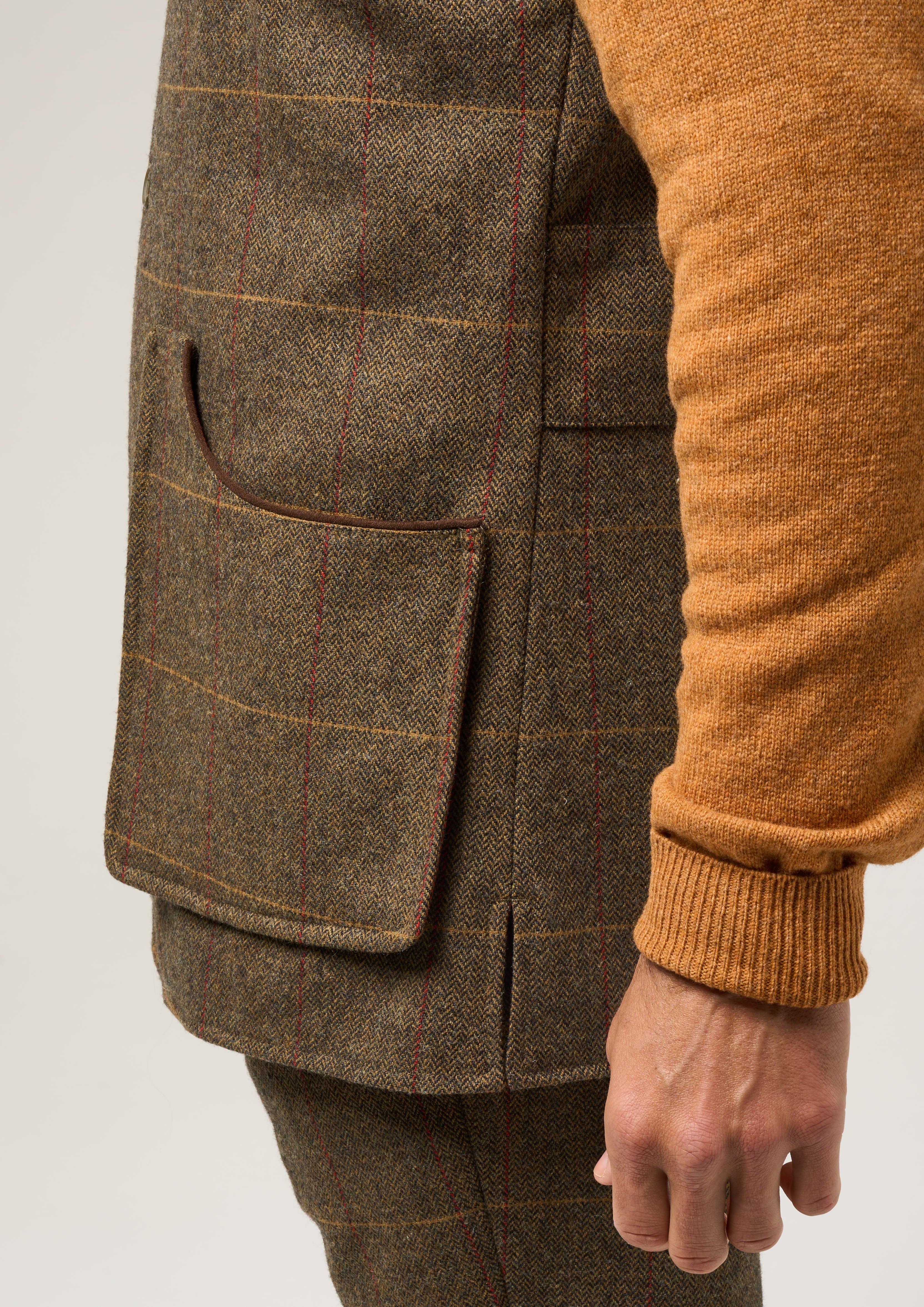 Combrook Men's Tweed Water Repellent Shooting Waistcoat in Teak  -  Shooting Fit - Image 5