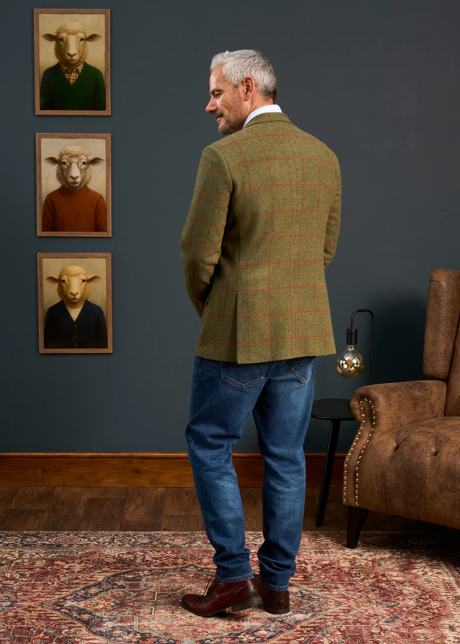 Combrook Men's Tweed Water Repellent Sports Blazer in Reed  -  Regular Fit - Image 5