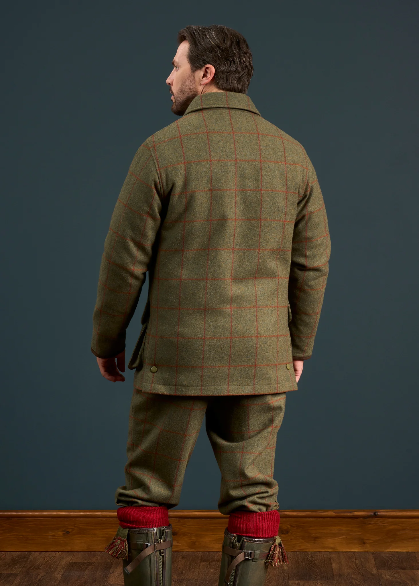 Combrook Men's Tweed Waterproof Coat in Reed  -  Regular Fit - Image 5