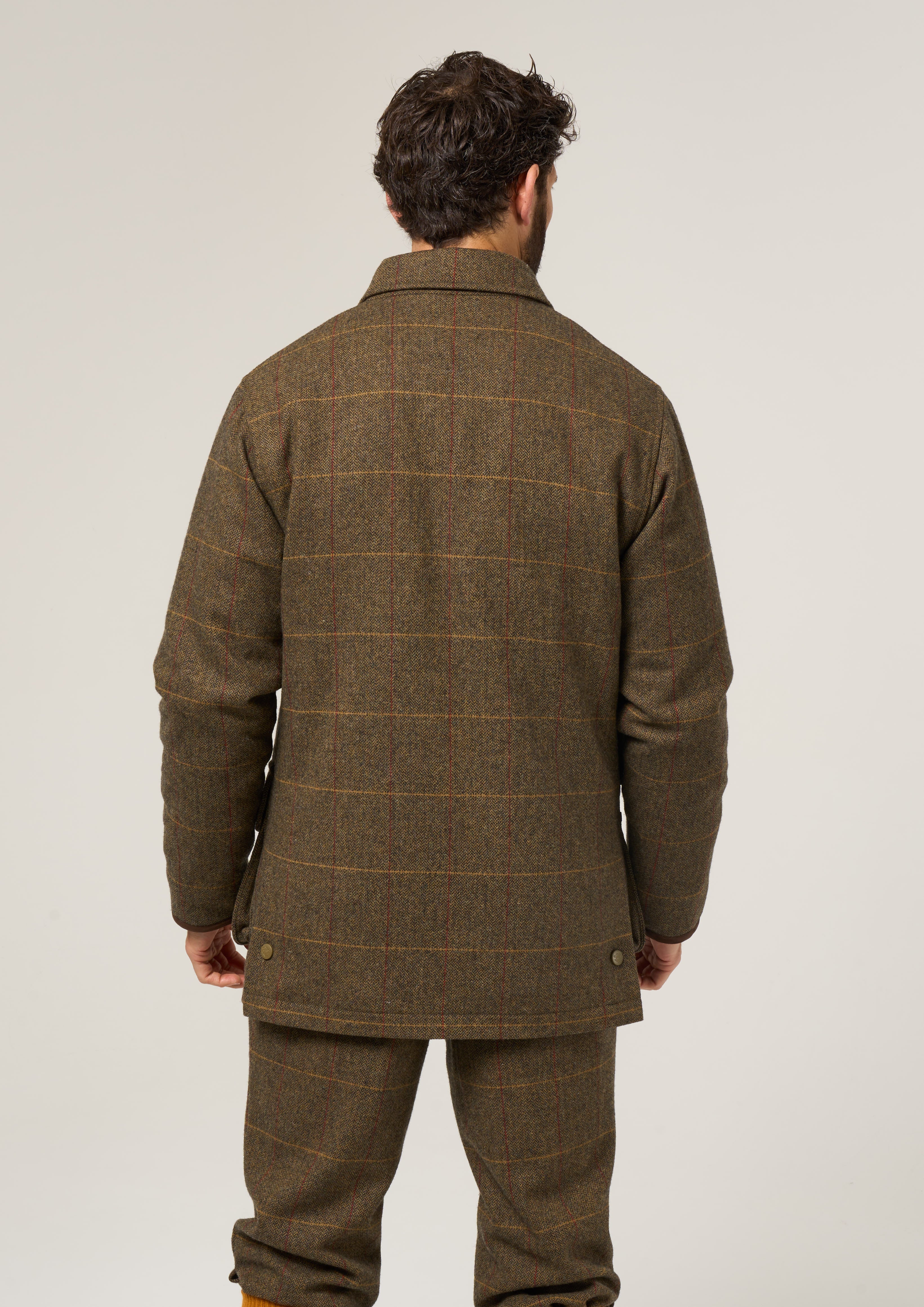 Combrook Men's Tweed Waterproof Coat in Teak  -  Regular Fit - Image 7