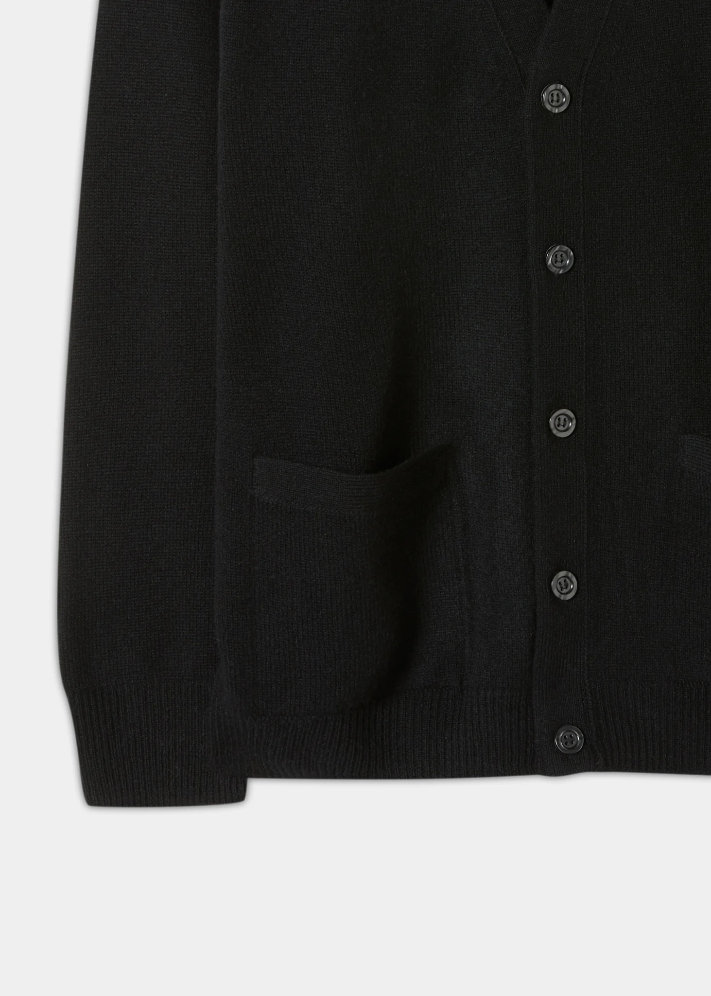 Cornwall Lambswool Cardigan in Black - Classic Fit - Image 3