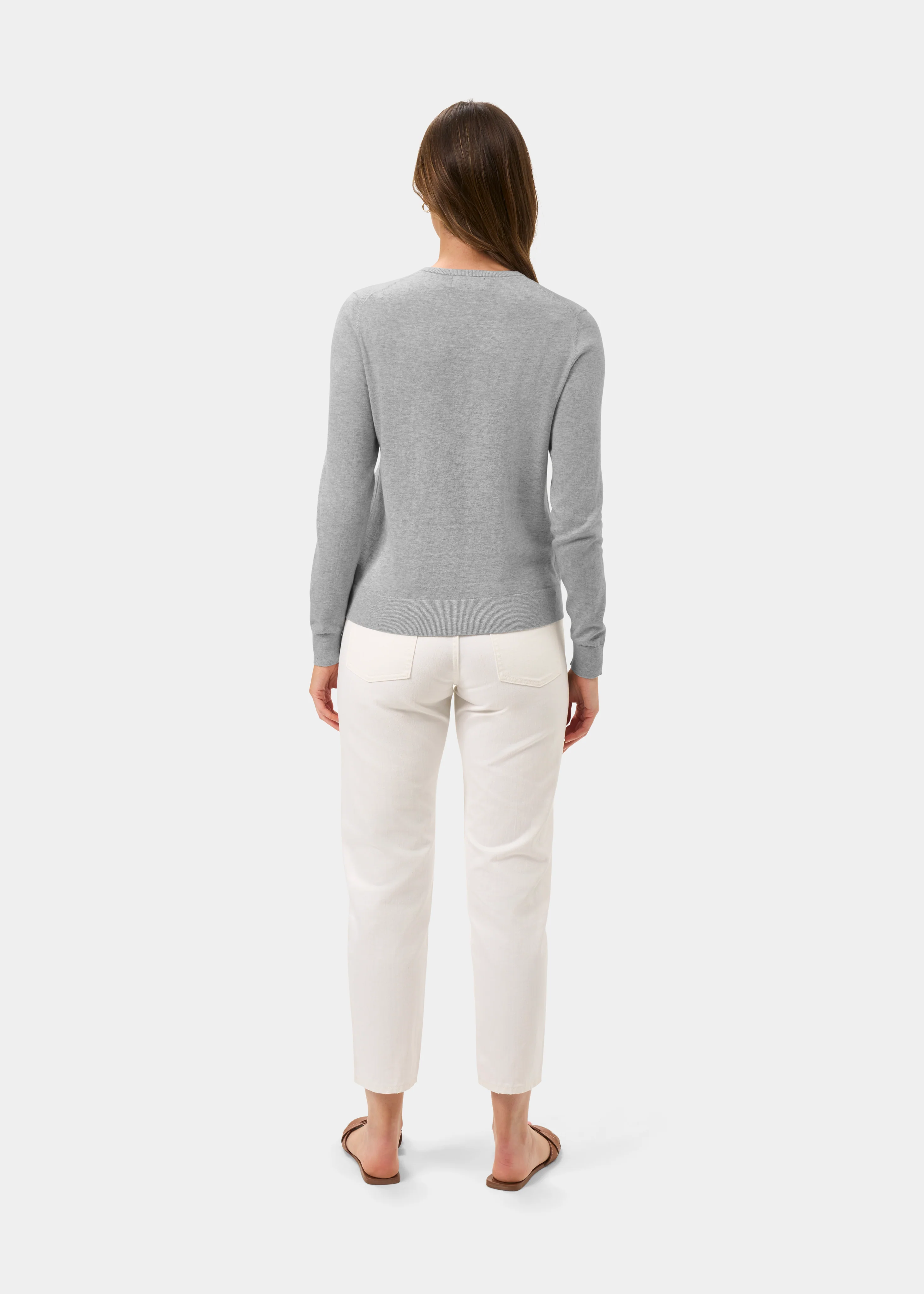 Daphne Ladies Cotton Cashmere Cardigan In Dove - Image 7