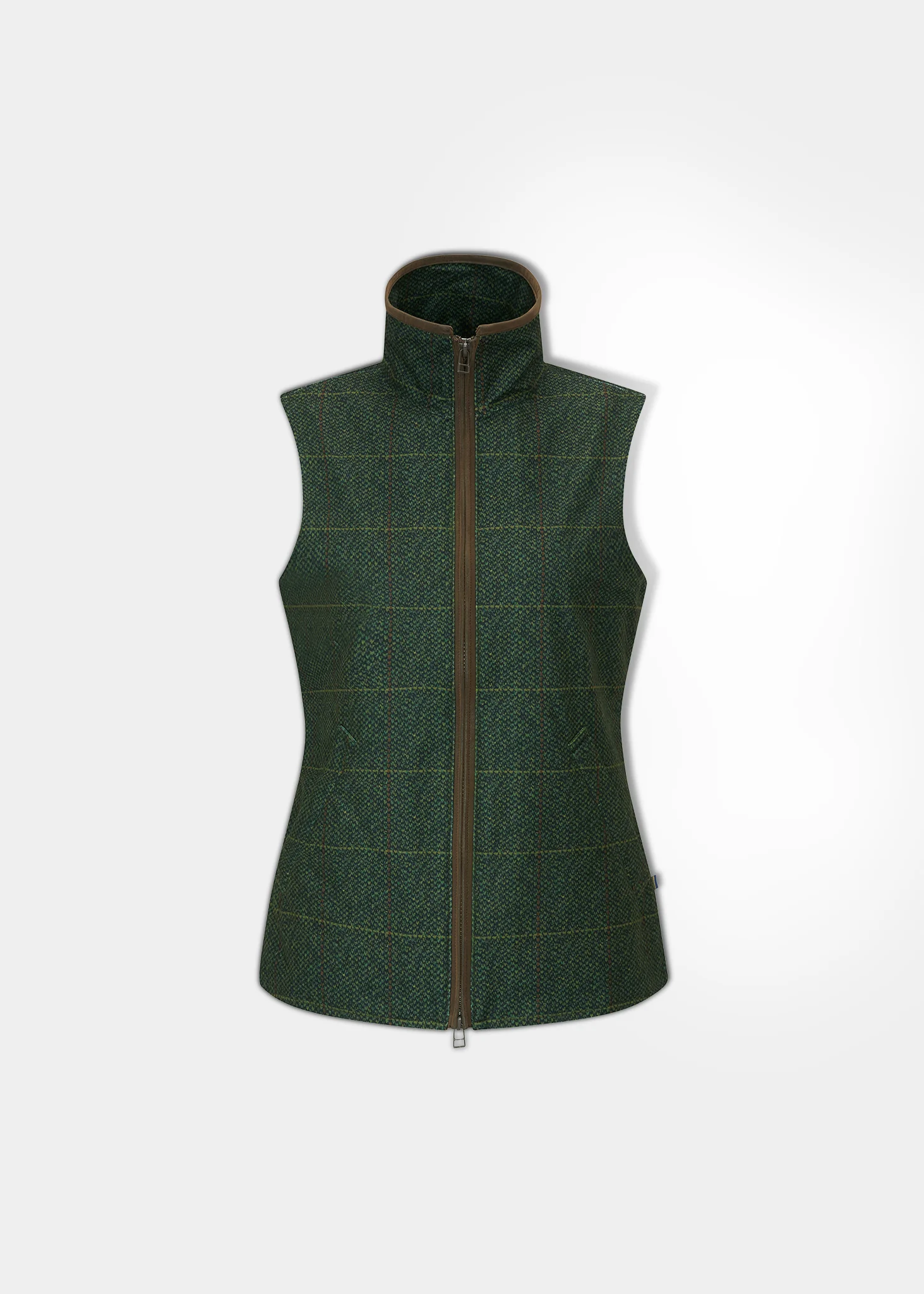 Didsmere Ladies Technical Tweed Effect Gilet In Myrtle - Regular Fit