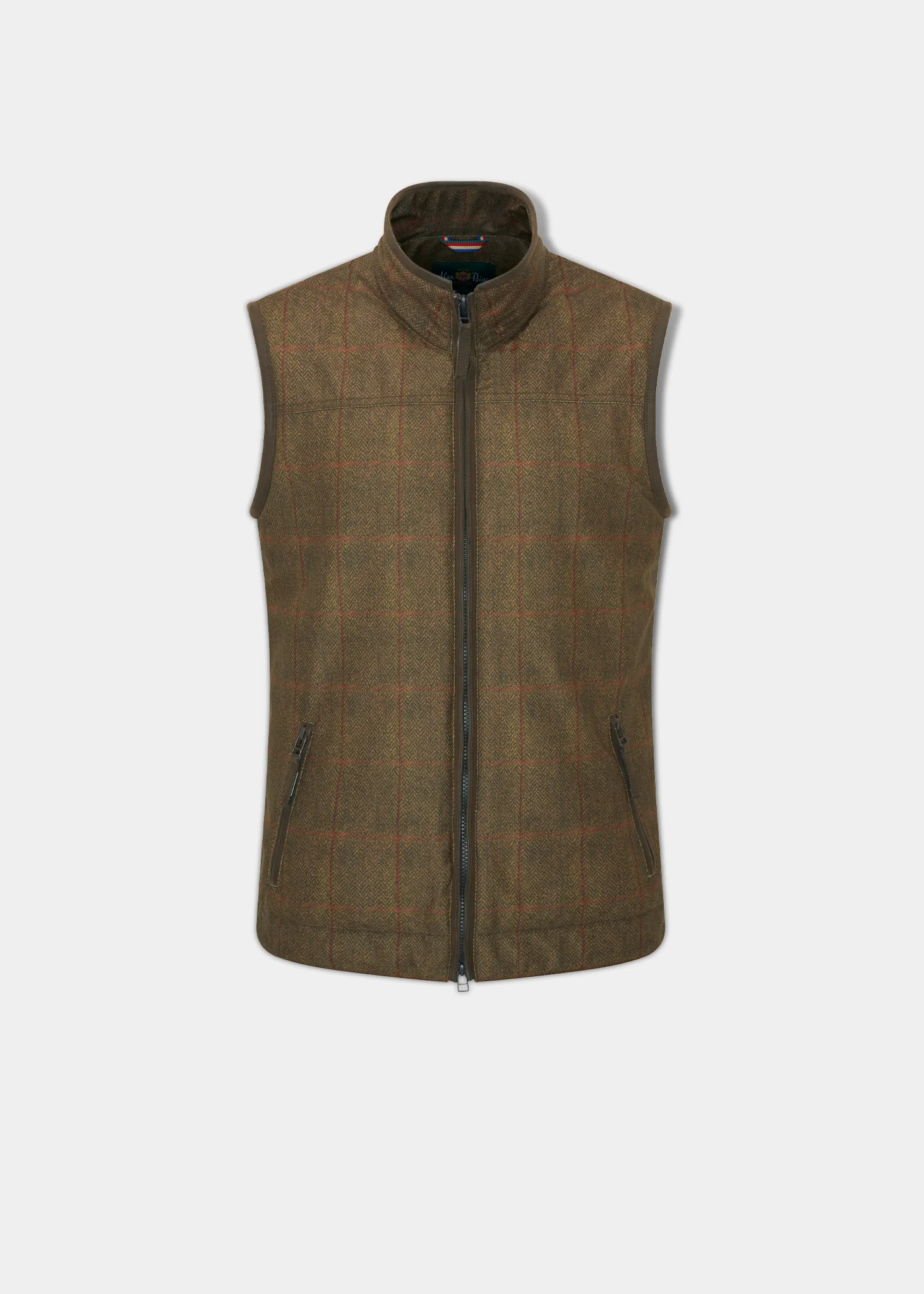 Didsmere Men's Technical Tweed Effect Gilet In Oak - Regular Fit