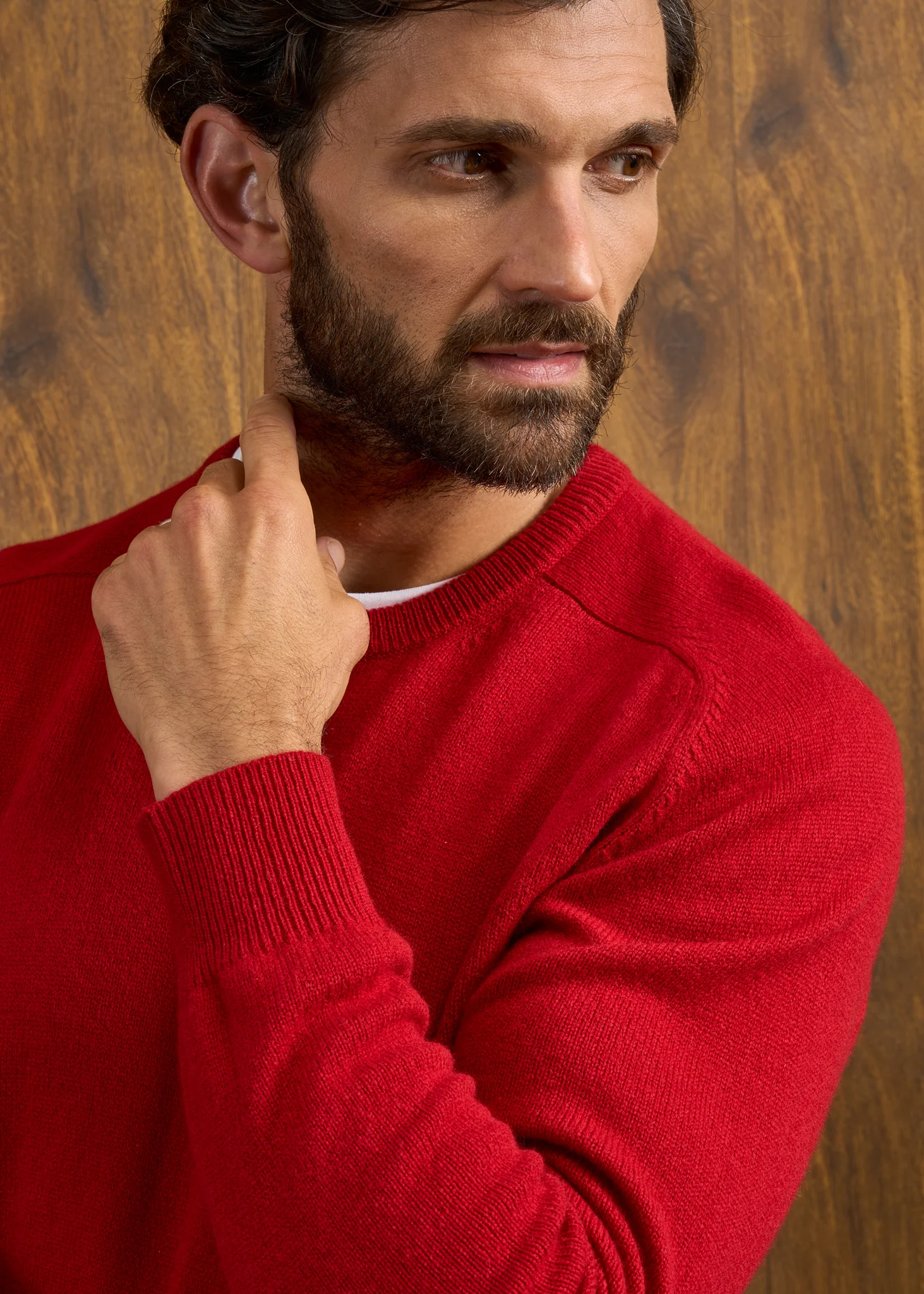 Dorset Men's Lambswool Jumper in Dubonnet - Classic Fit - Image 6