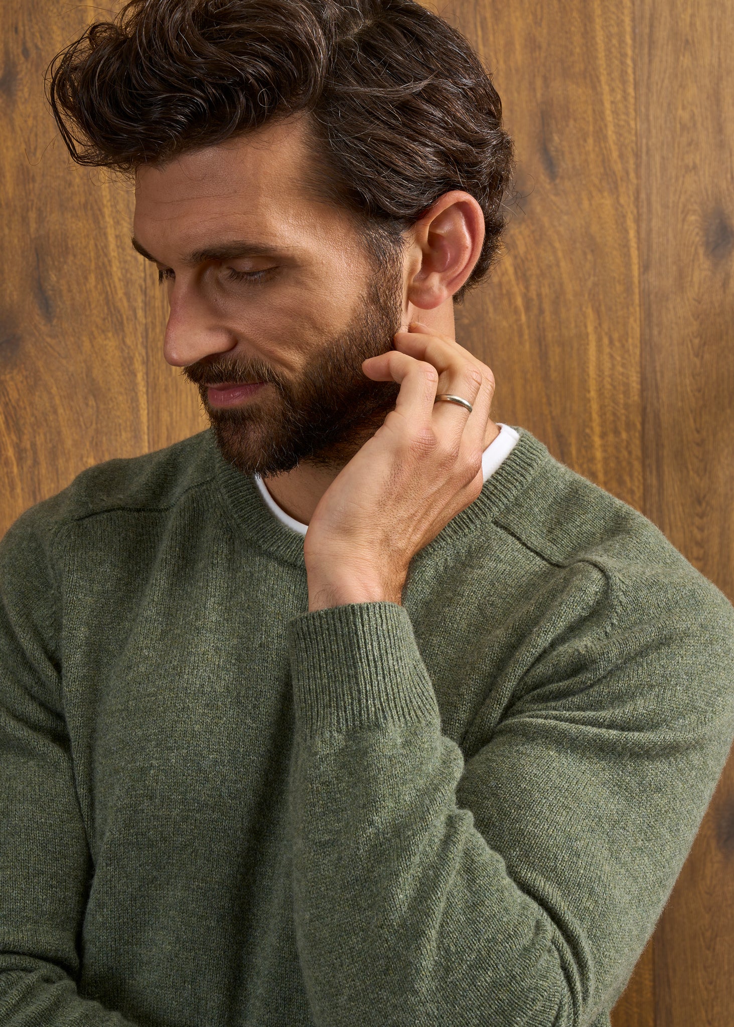 Dorset Men's Lambswool Jumper in Landscape - Classic Fit - Image 6
