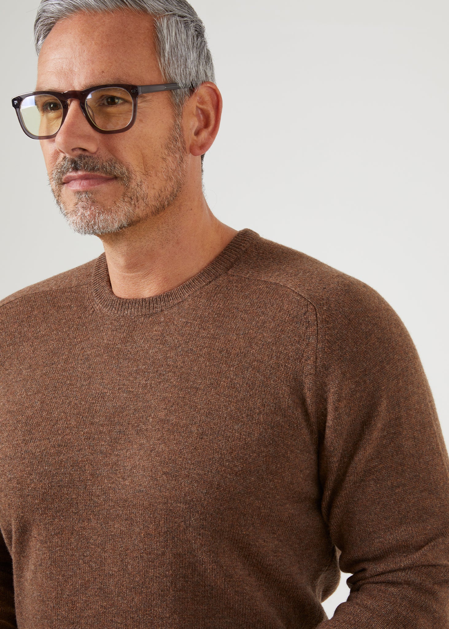 Dorset Men's Lambswool Jumper in Tobacco - Classic Fit - Image 4
