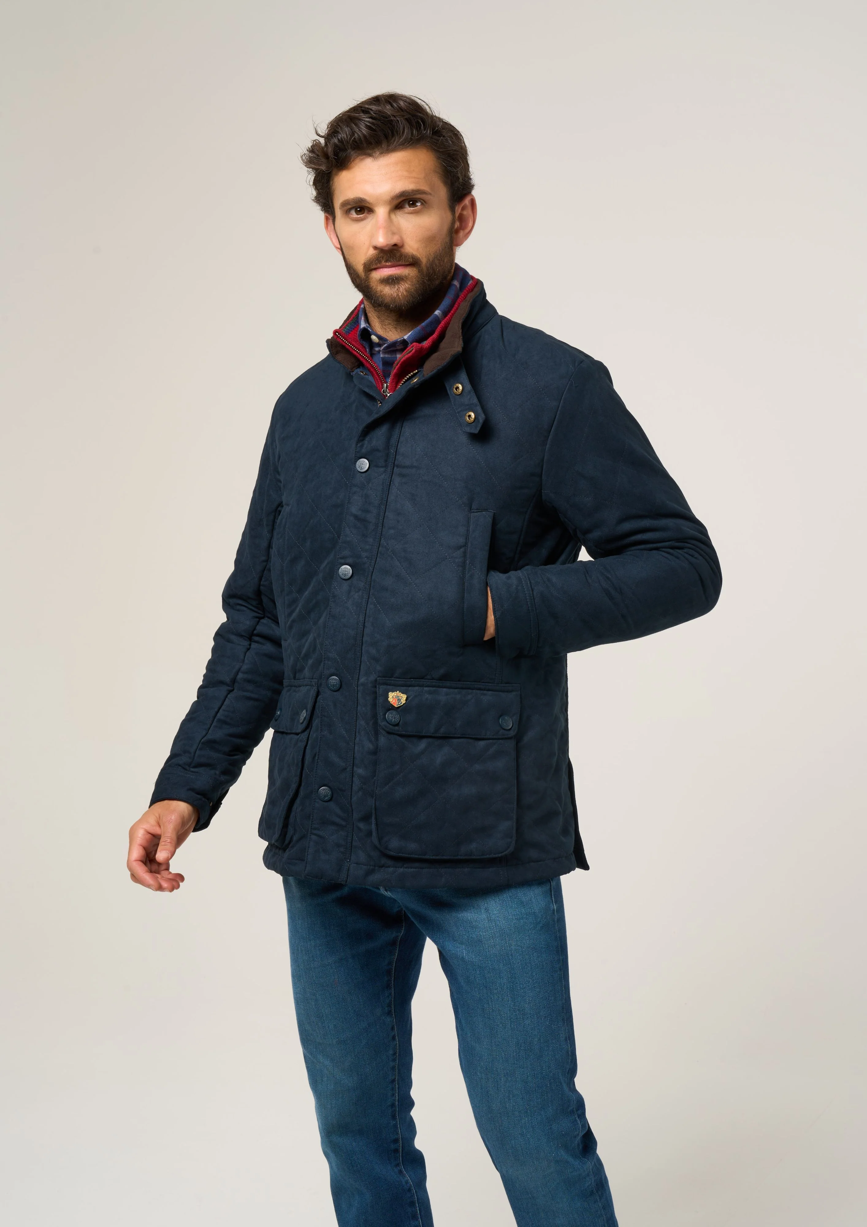 Felwell Men's Quilted Jacket In Dark Navy - Regular Fit - Image 5
