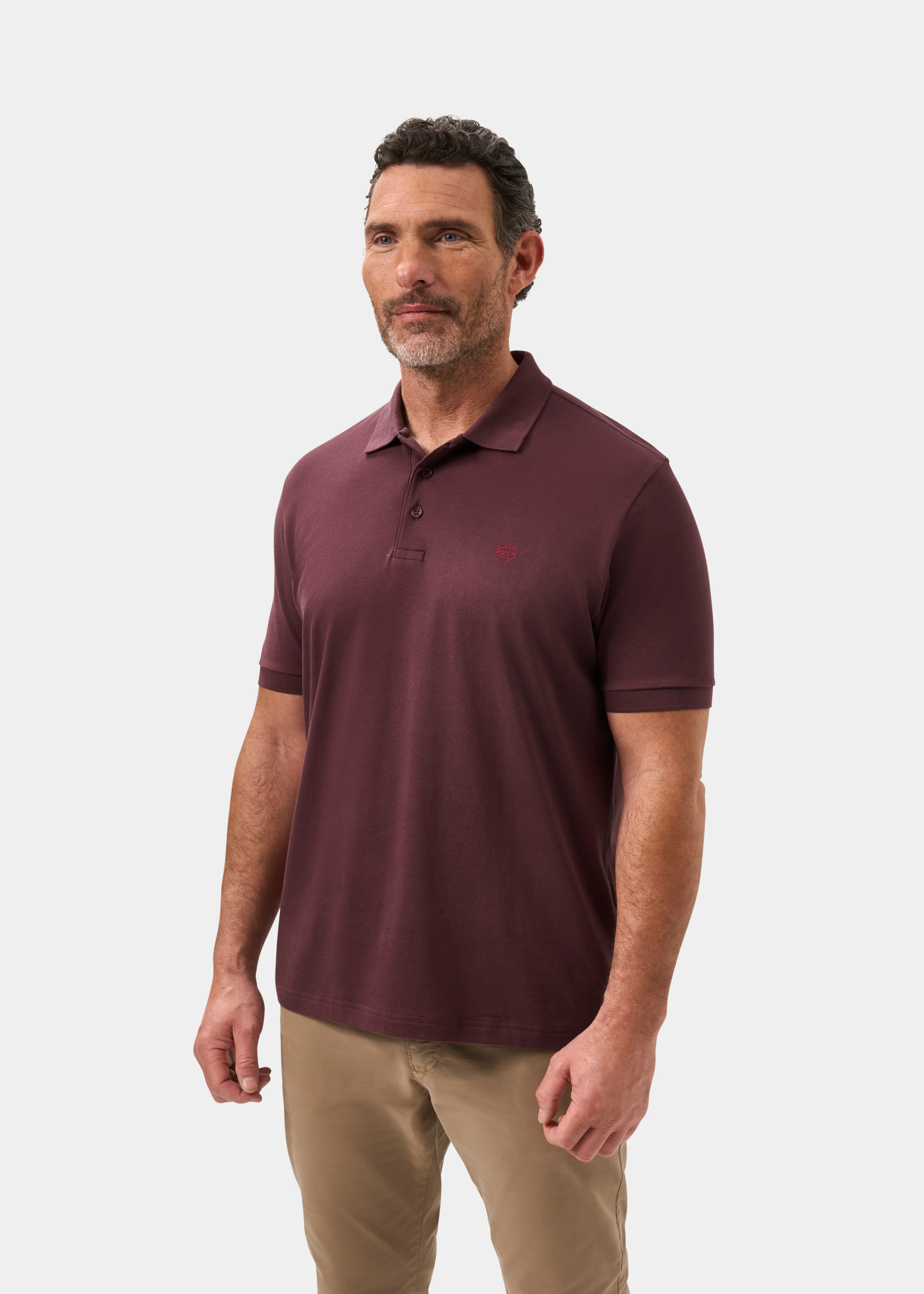 Fritton Pique Polo Shirt In Blackcurrant - Image 6