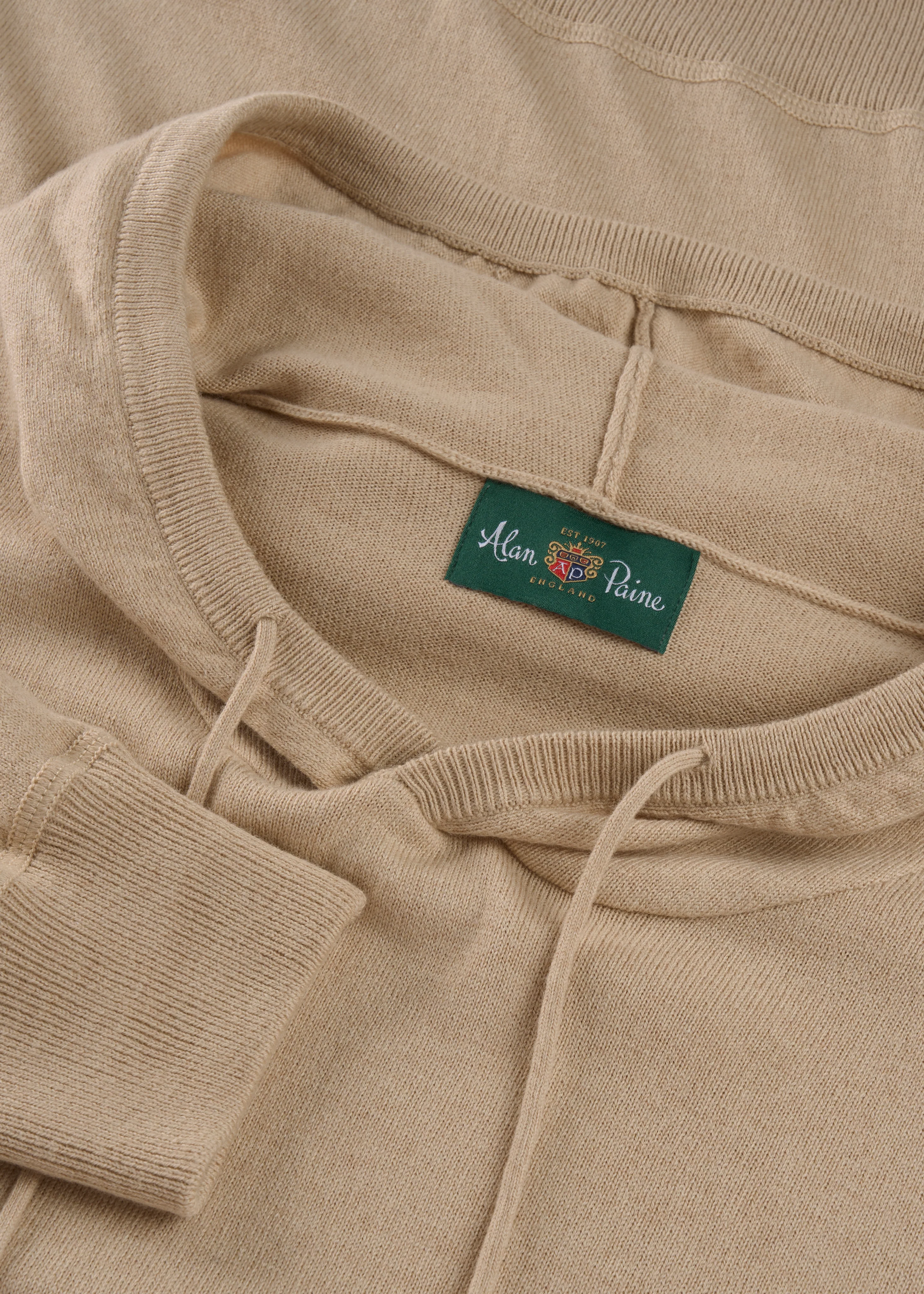 Gaisby Cotton Merino Hoodie in Oatmeal - Image 2
