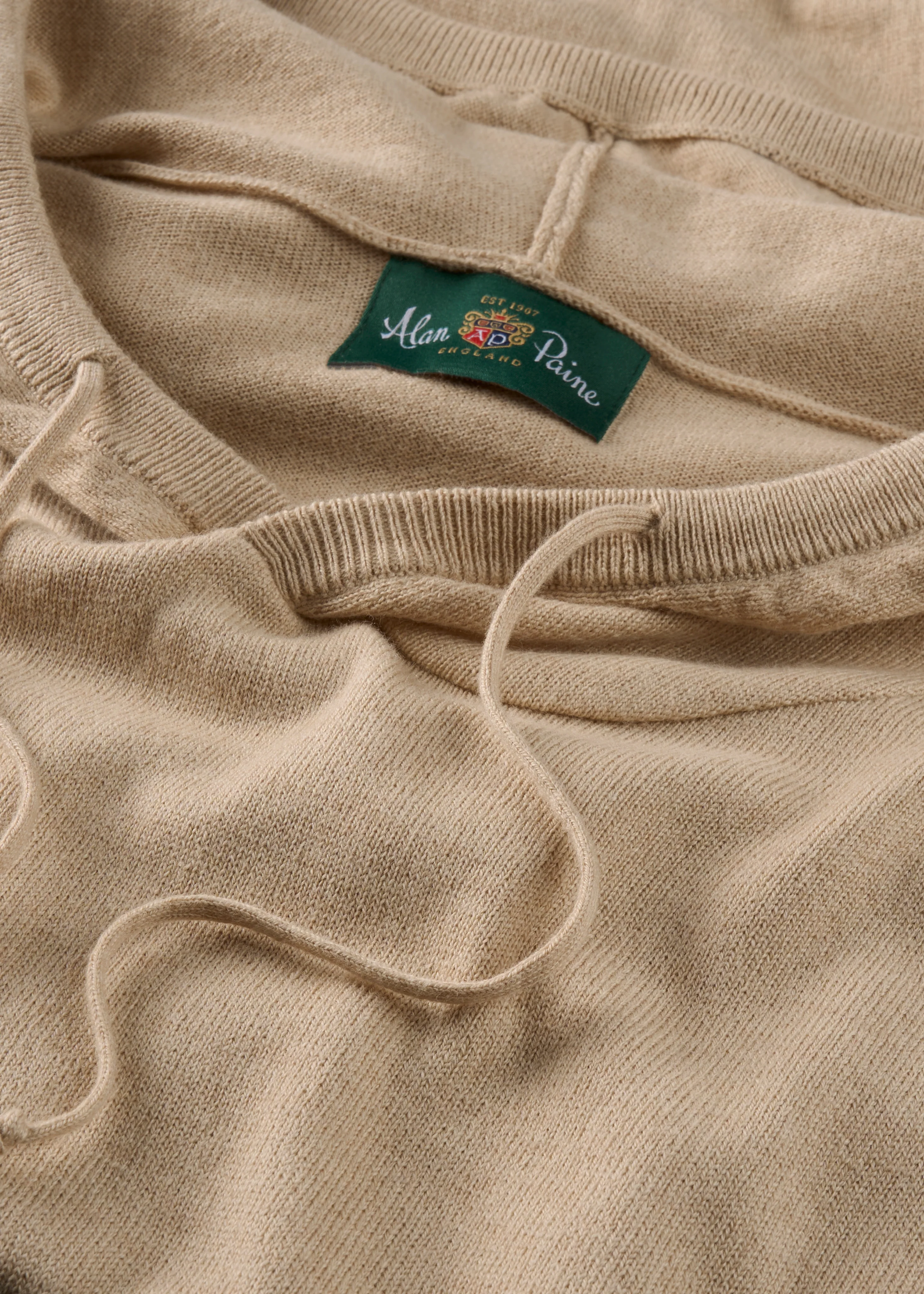Gaisby Cotton Merino Hoodie in Oatmeal - Image 3