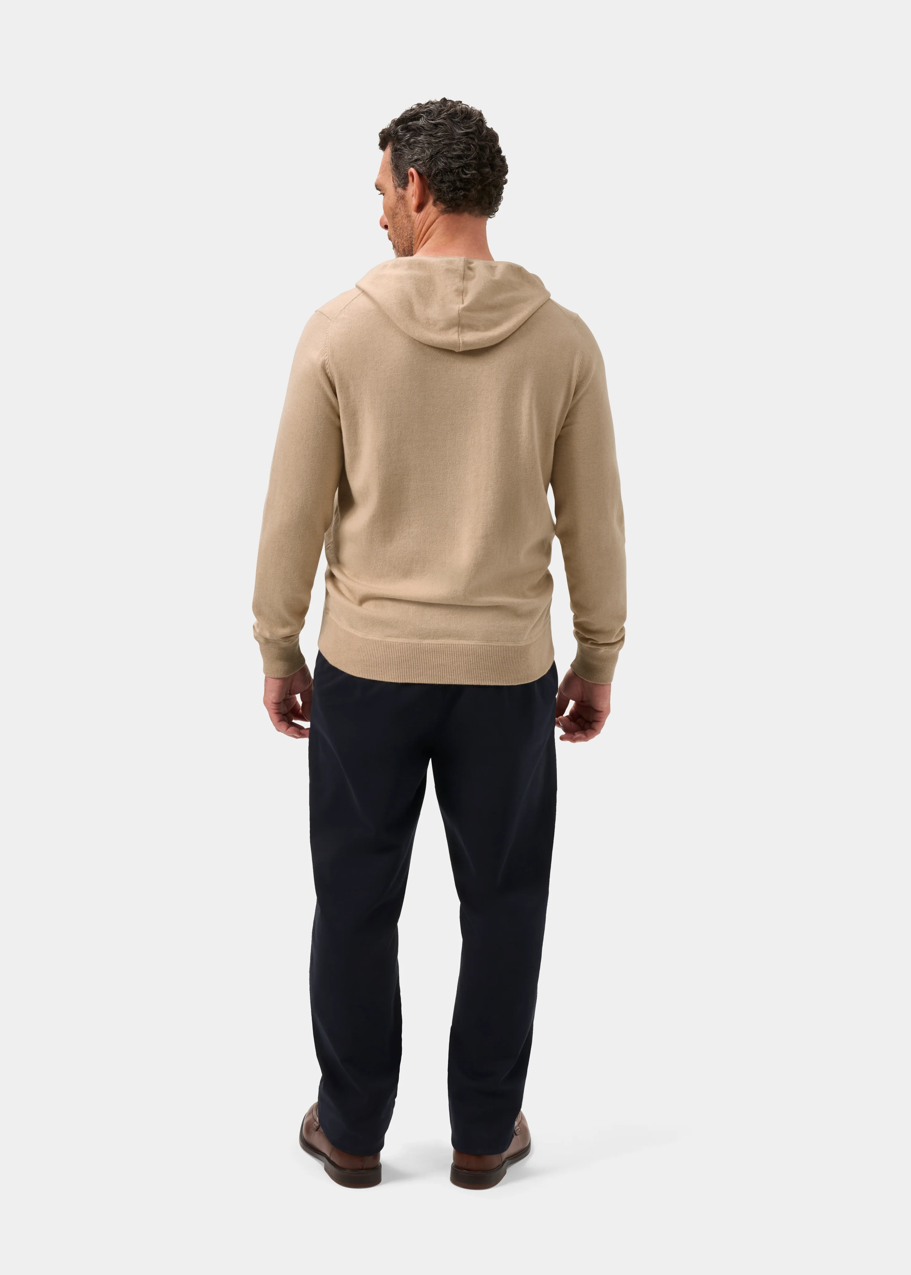 Gaisby Cotton Merino Hoodie in Oatmeal - Image 7