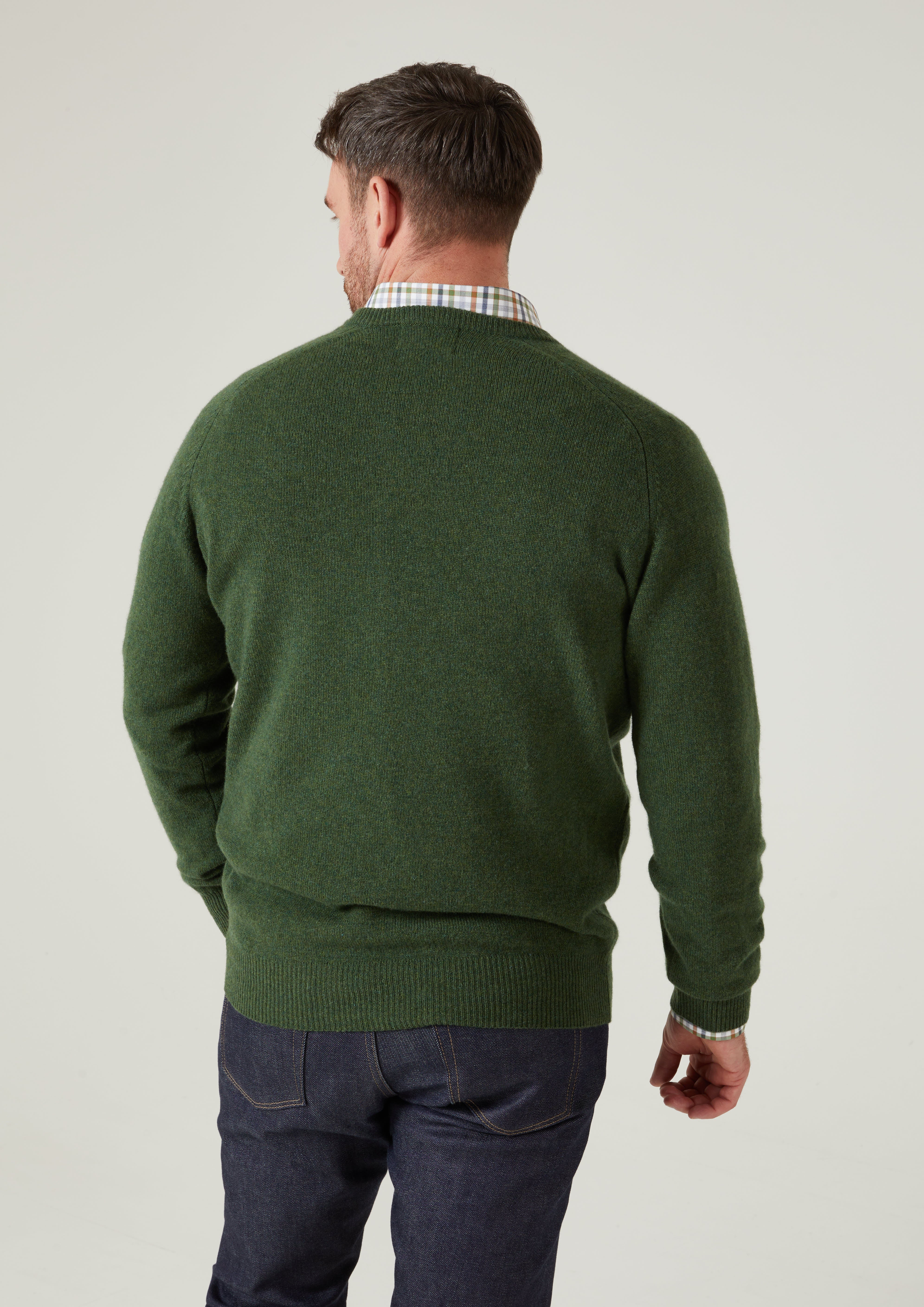 Hampshire Lambswool Jumper in Rosemary - Classic Fit - Image 5