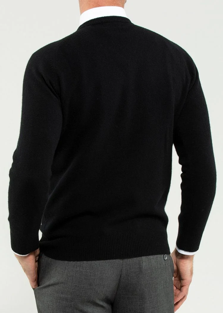 Hampshire Lambswool Jumper in Black - Classic Fit - Image 4