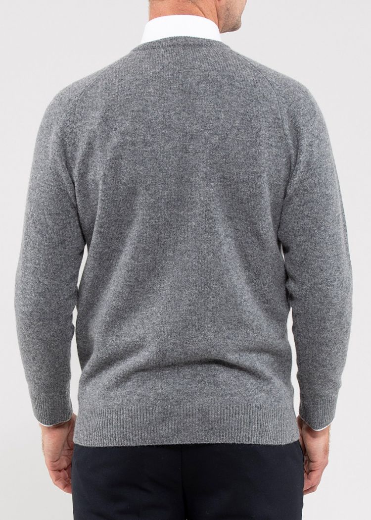 Hampshire Lambswool Jumper in Grey Mix - Classic Fit - Image 4