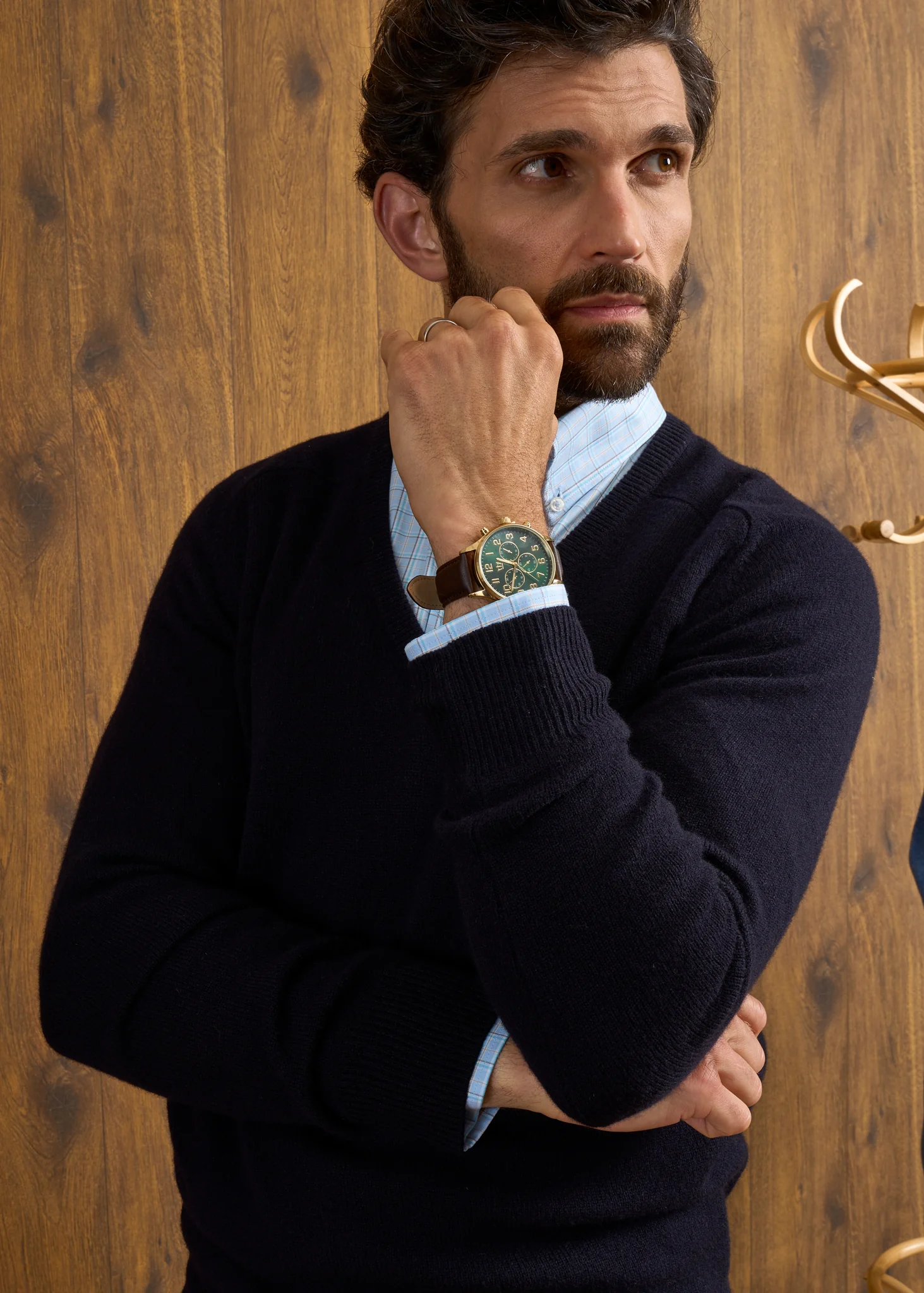 Hampshire Lambswool Jumper in Navy - Classic Fit - Image 6