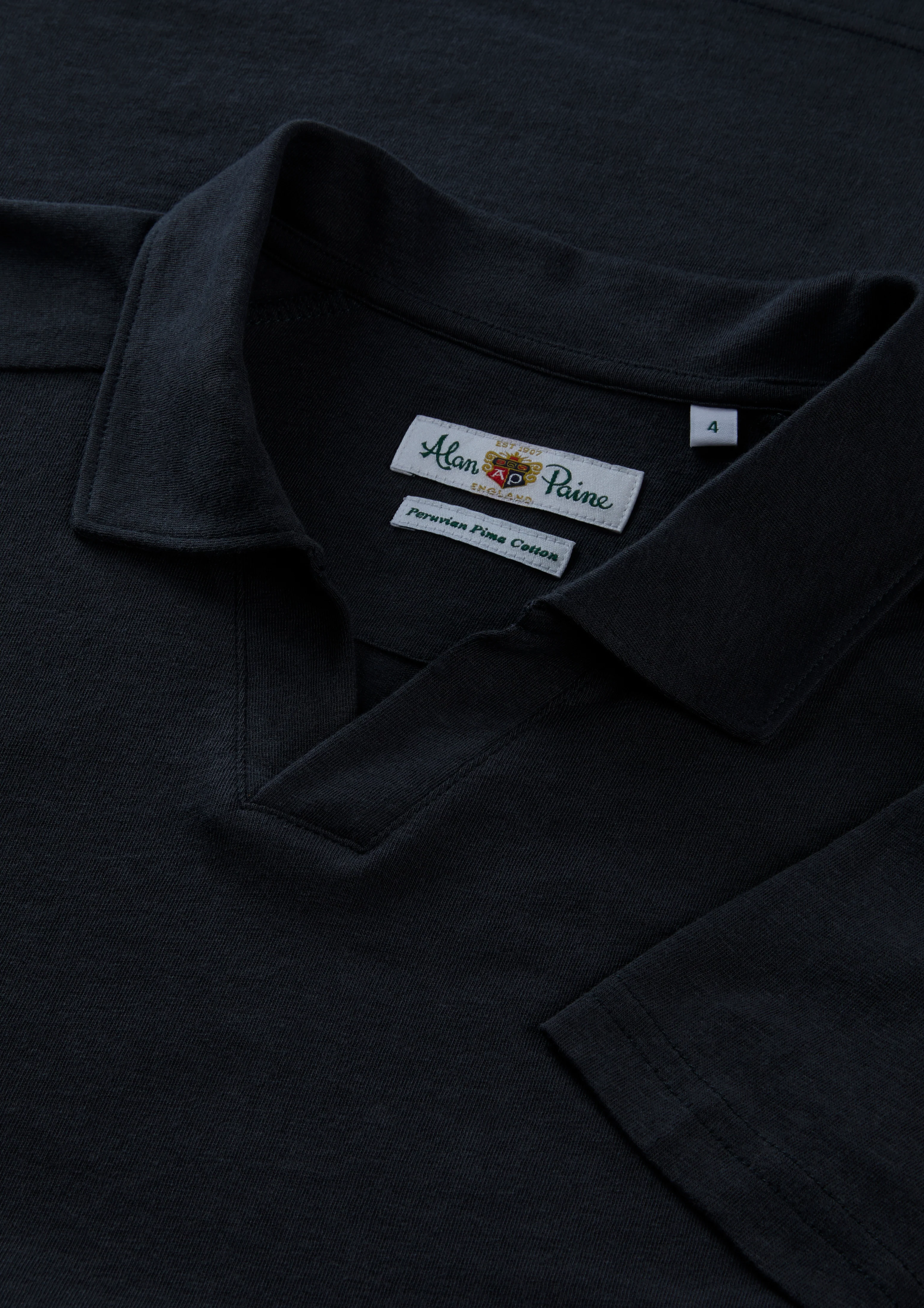 Hayling Men's Open Collar Polo In Navy - Image 3