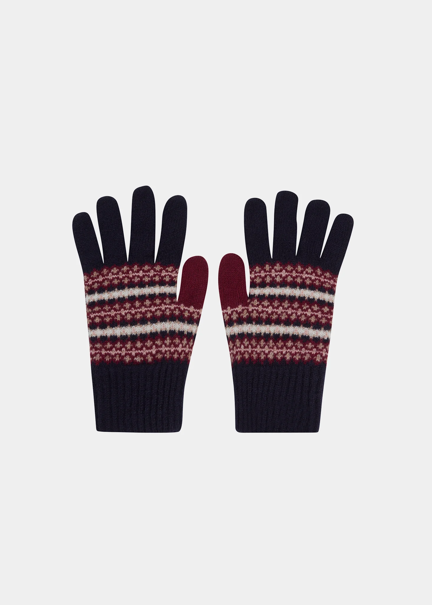Imogen Ladies Knitted Wool Gloves In Navy