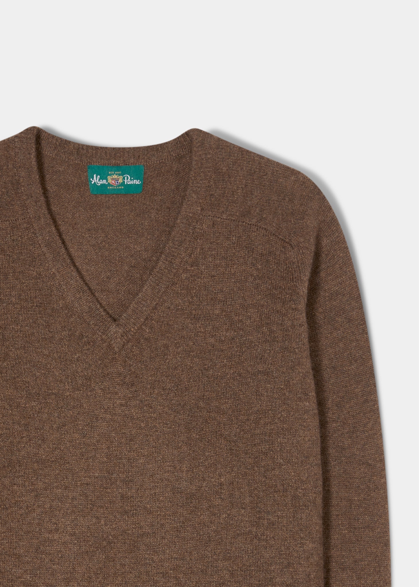 Kilsyth Men's Lambswool Jumper in Tobacco - Regular Fit - Image 2