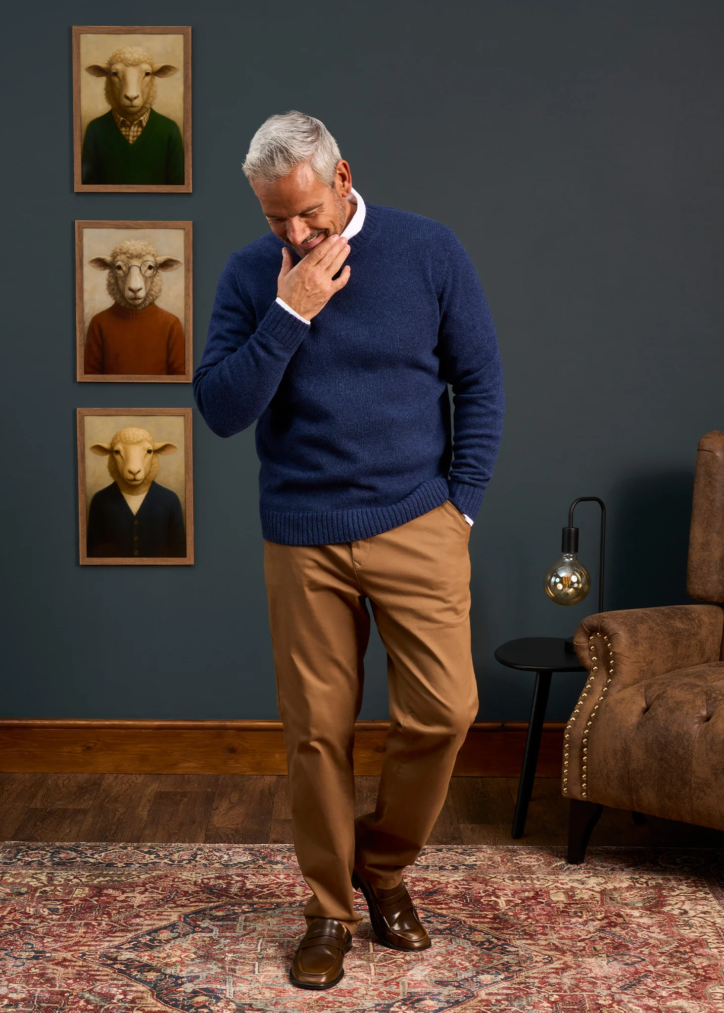Kinnadie Supersoft Shetland Indigo Jumper - Regular Fit - Image 4