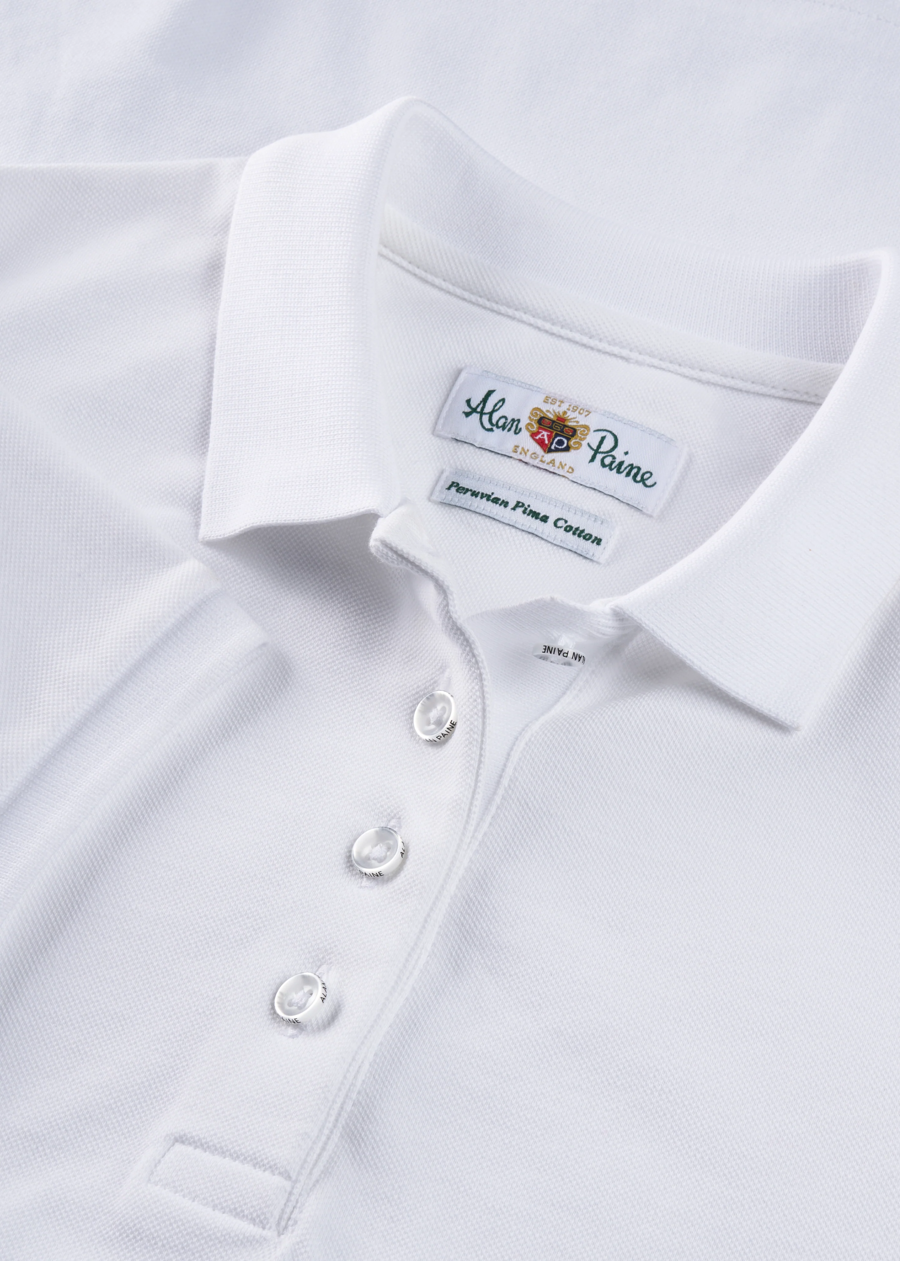 Ladies Pique Polo Shirt In White - Image 3